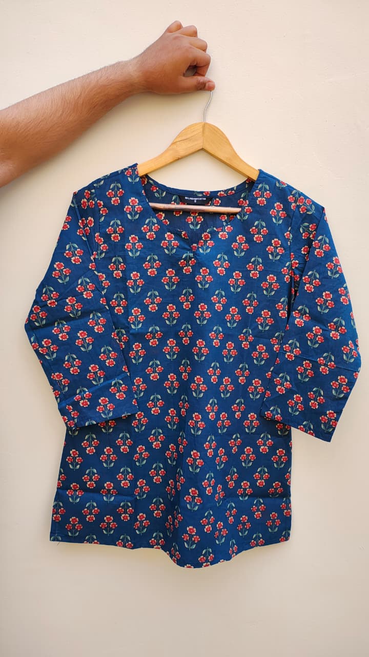Naisha K 475 Cotton Printed Short Casual Wear Top Collection