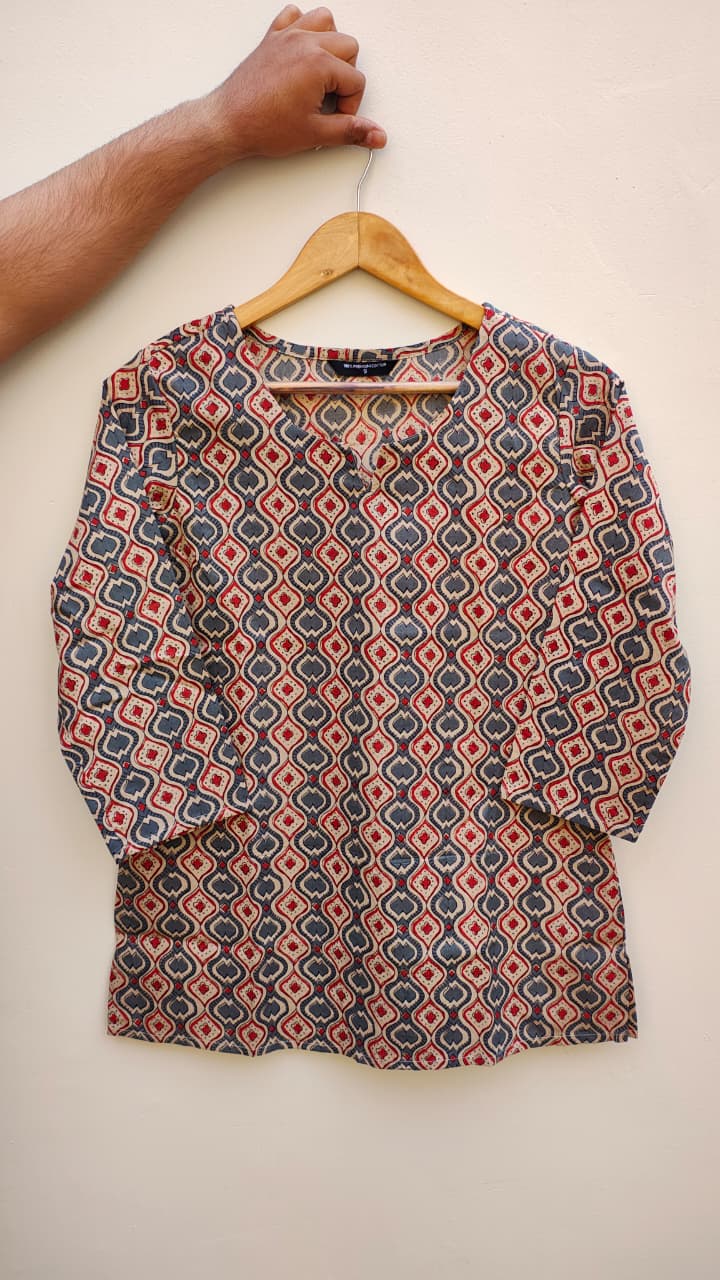Naisha K 475 Cotton Printed Short Casual Wear Top Collection