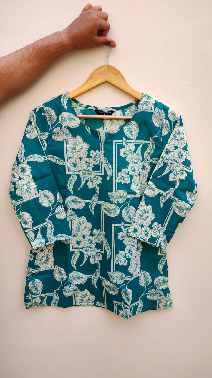 Naisha K 475 Cotton Printed Short Casual Wear Top Collection