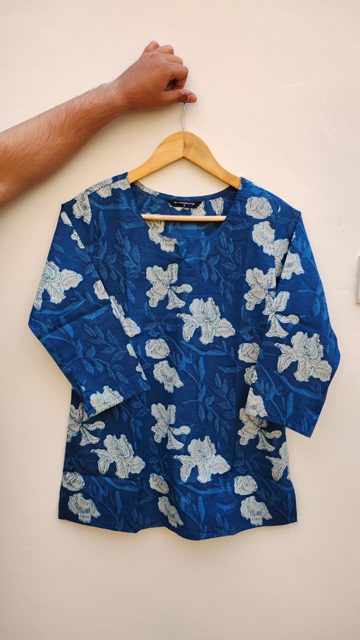 Naisha K 475 Cotton Printed Short Casual Wear Top Collection