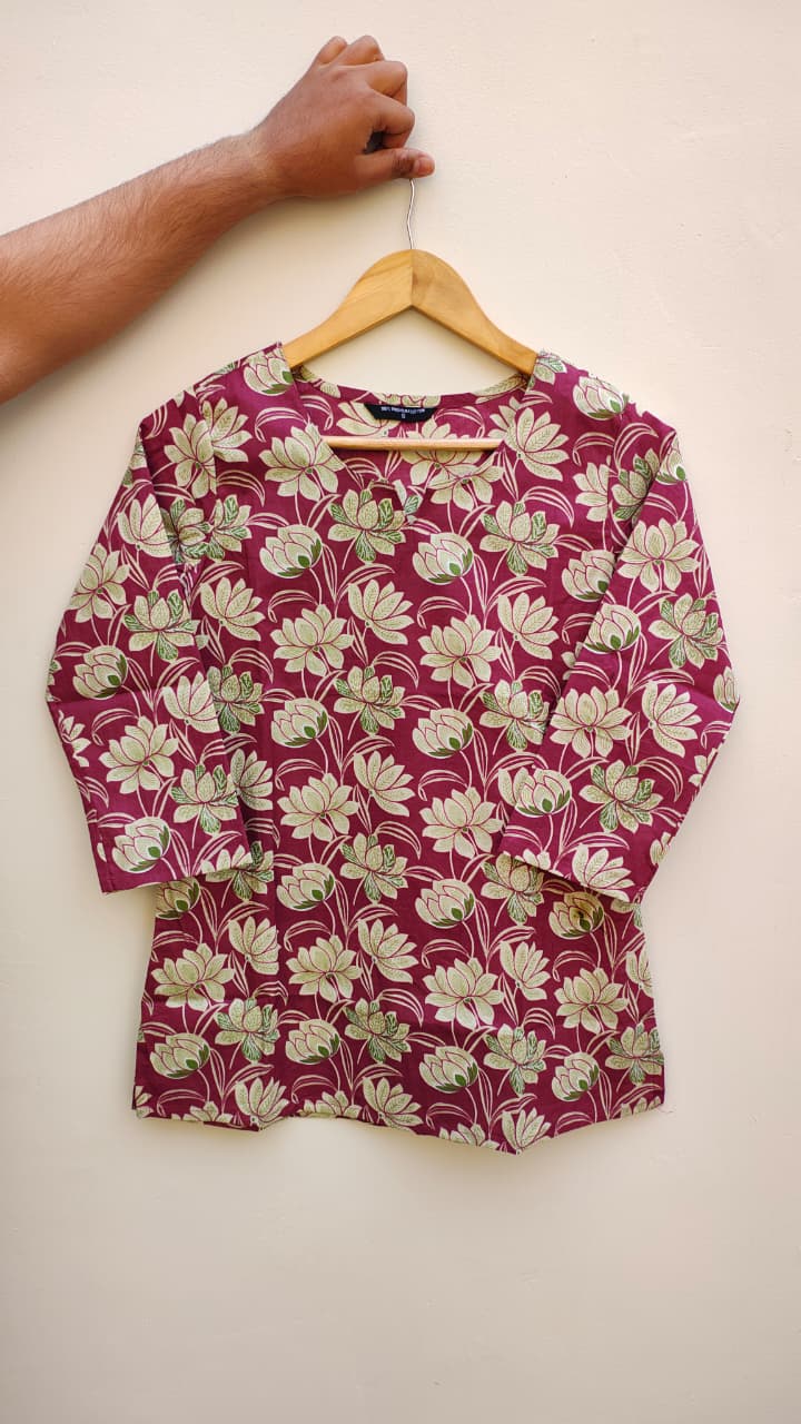 Naisha K 475 Cotton Printed Short Casual Wear Top Collection
