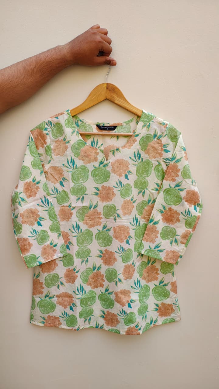 Naisha K 475 Cotton Printed Short Casual Wear Top Collection
