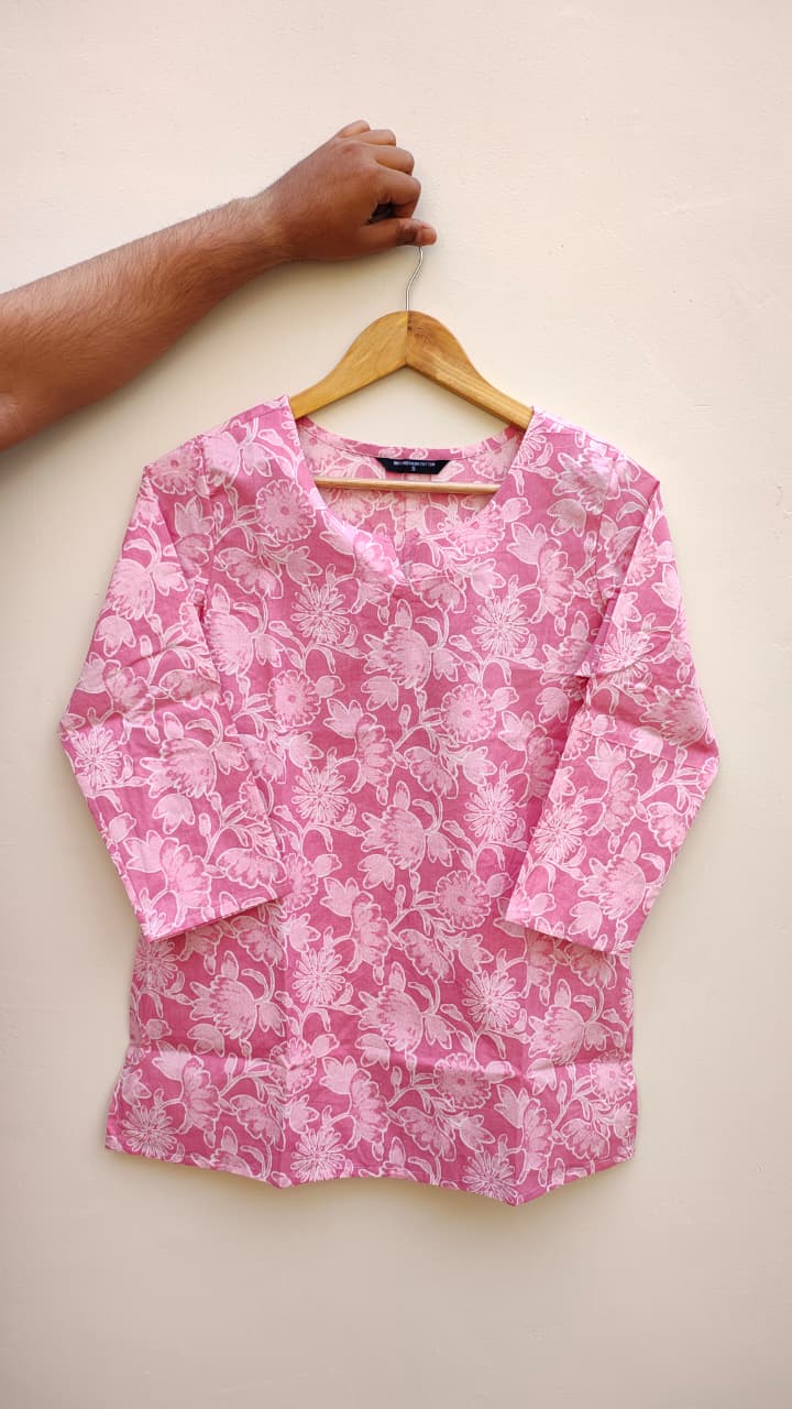 Naisha K 475 Cotton Printed Short Casual Wear Top Collection