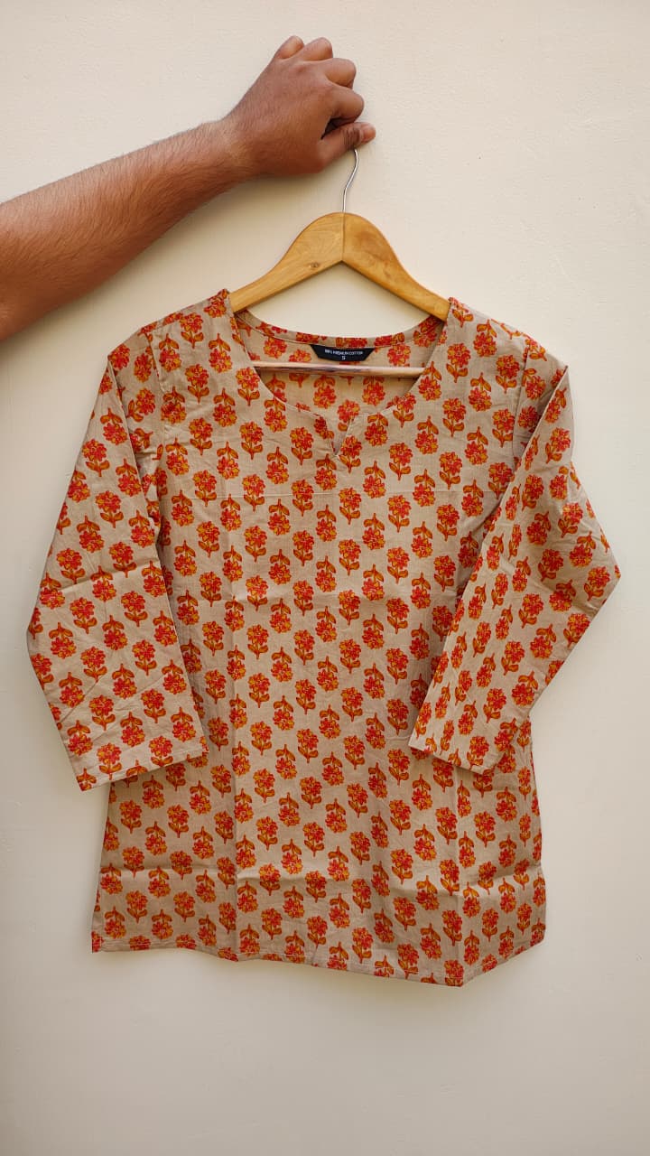 Naisha K 475 Cotton Printed Short Casual Wear Top Collection