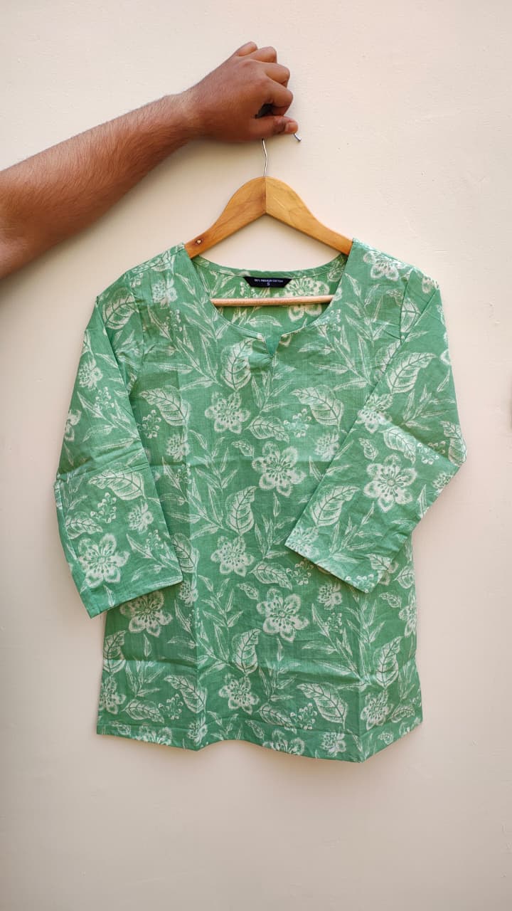 Naisha K 475 Cotton Printed Short Casual Wear Top Collection