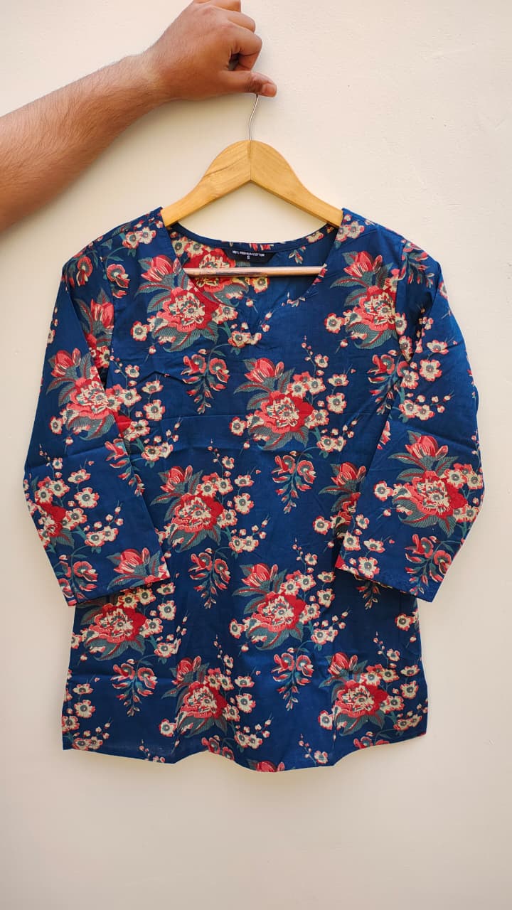 Naisha K 475 Cotton Printed Short Casual Wear Top Collection
