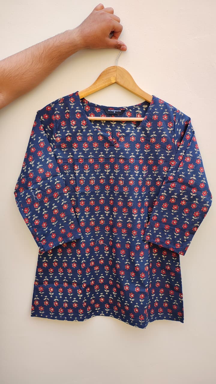 Naisha K 475 Cotton Printed Short Casual Wear Top Collection
