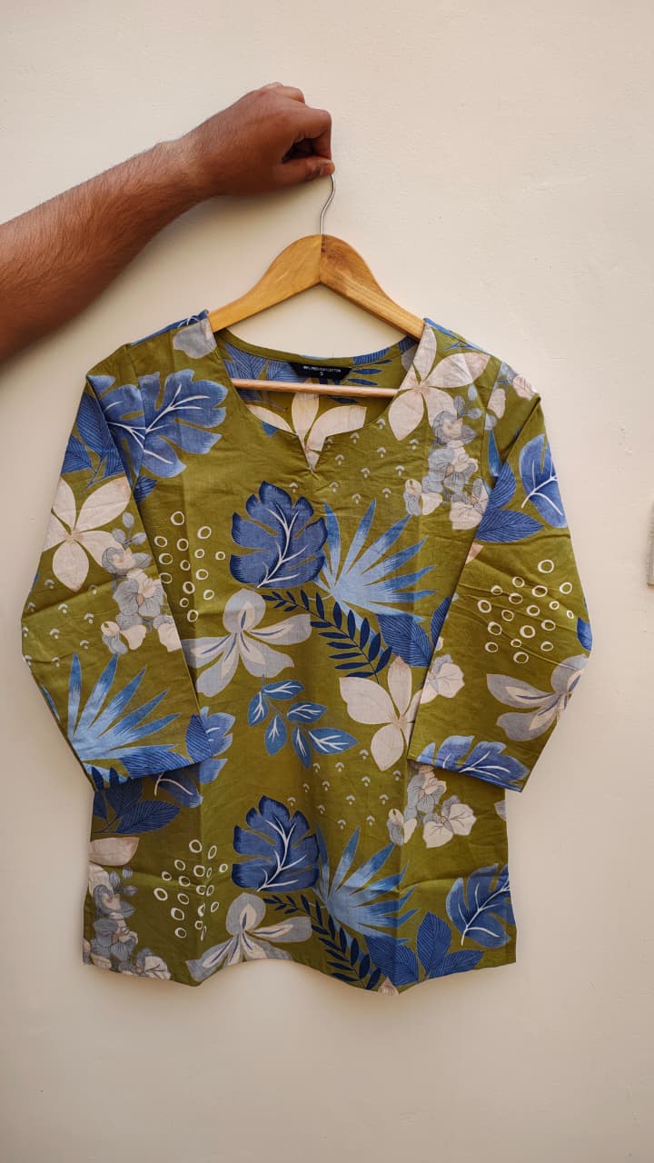 Naisha K 475 Cotton Printed Short Casual Wear Top Collection