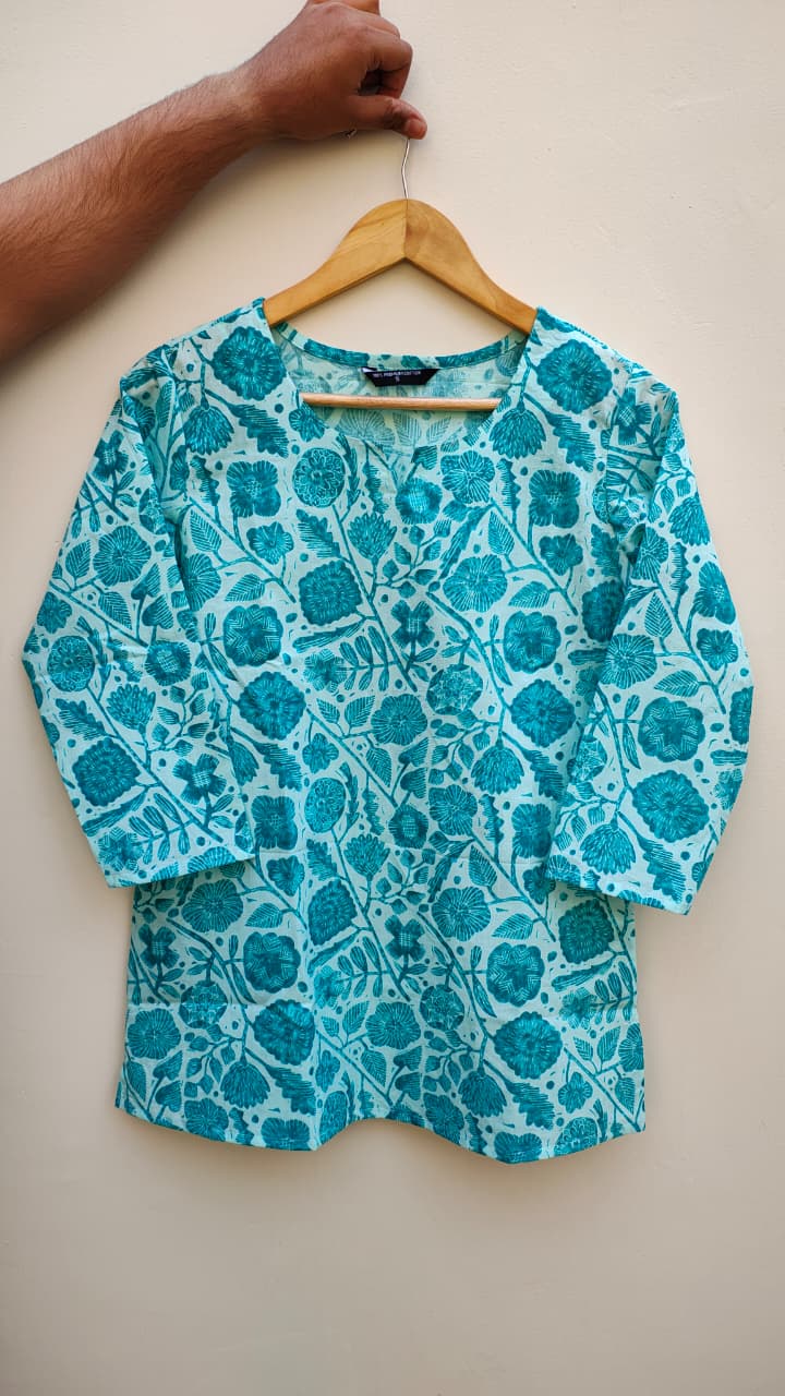 Naisha K 475 Cotton Printed Short Casual Wear Top Collection