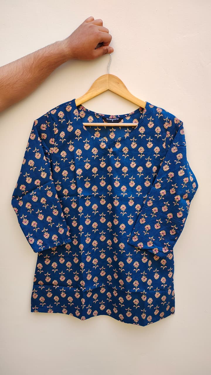 Naisha K 475 Cotton Printed Short Casual Wear Top Collection