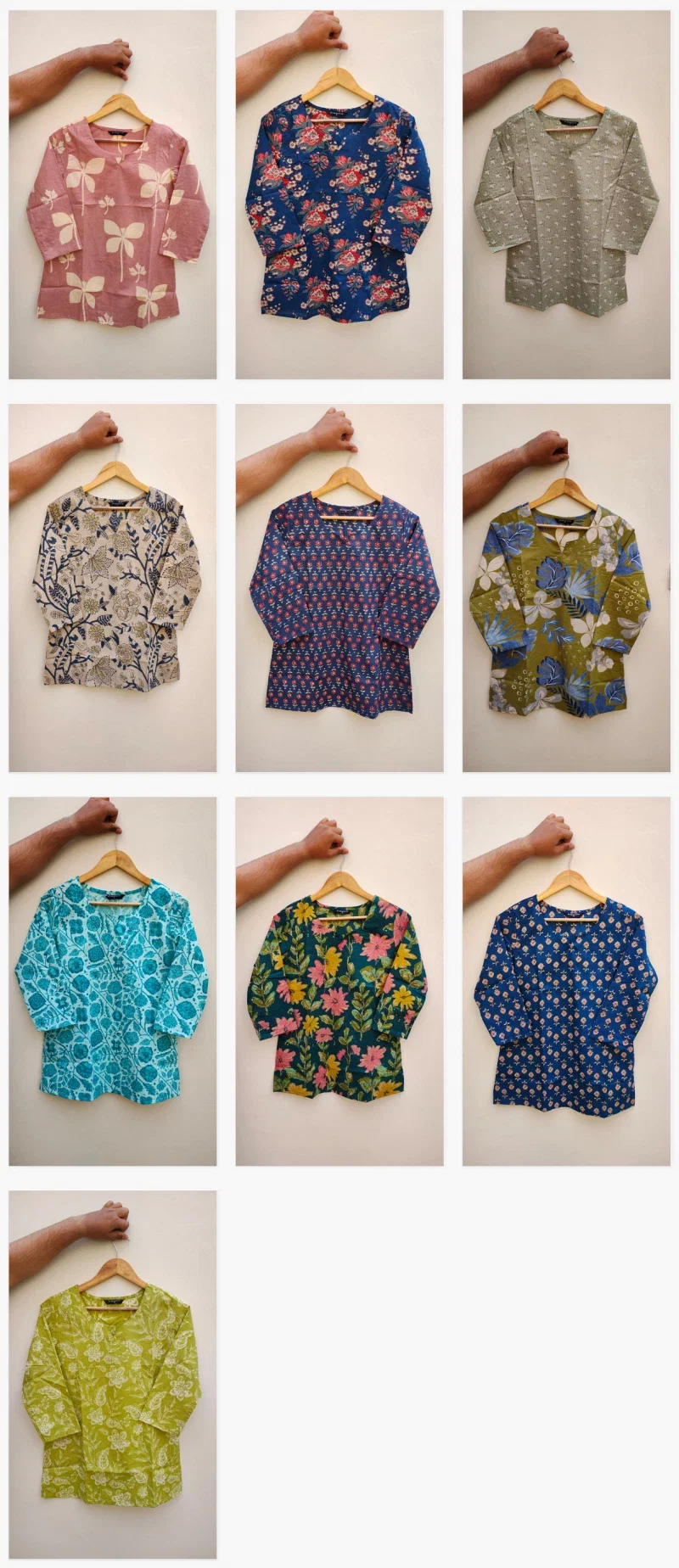 Naisha K 475 Cotton Printed Short Casual Wear Top Collection