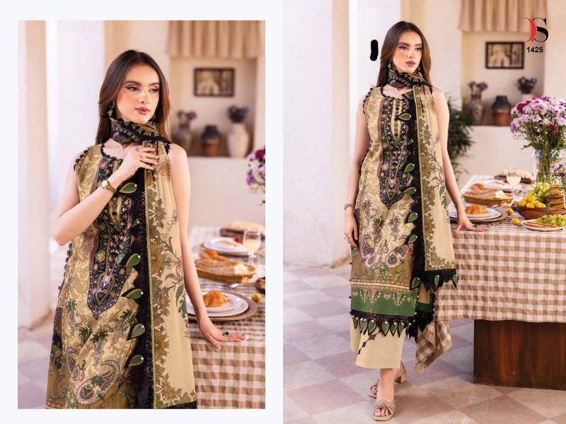 Deepsy Jade Bliss Lawn 25 Vol 3 Chiffon Dupatta Cotton Pakistani Suits