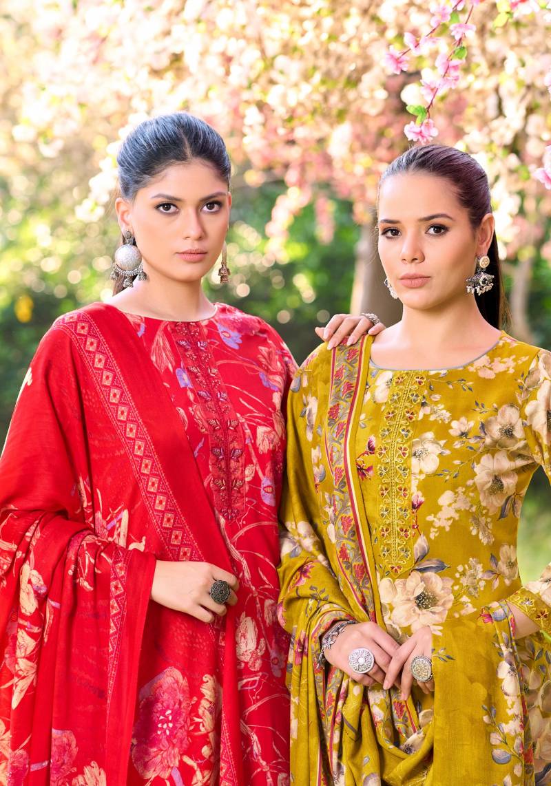 Alok Turkish Edition 3 Viscose Rayon Print Embroidery Dress Material