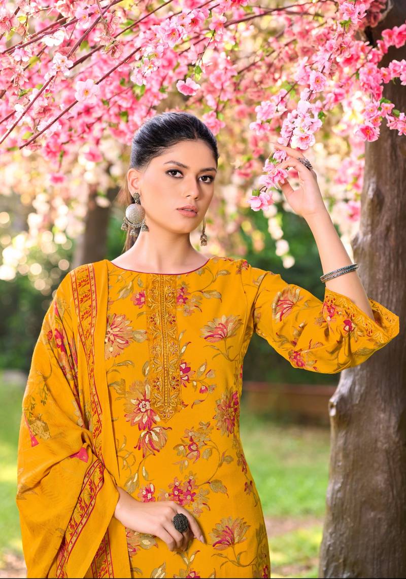 Alok Turkish Edition 3 Viscose Rayon Print Embroidery Dress Material