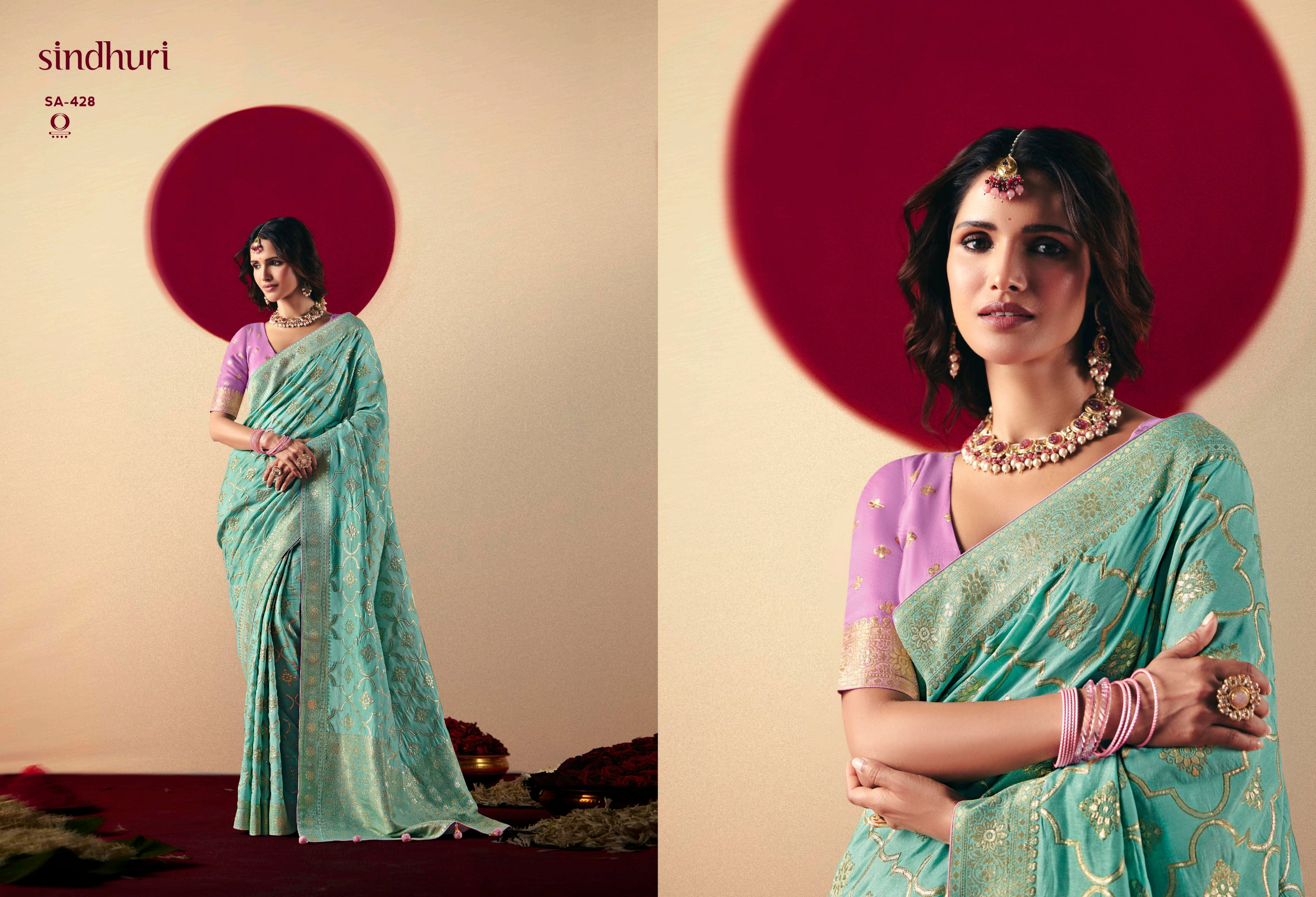 Kimora Devika Pure Viscose Dola Silk With Zari Weaving Saree Collection