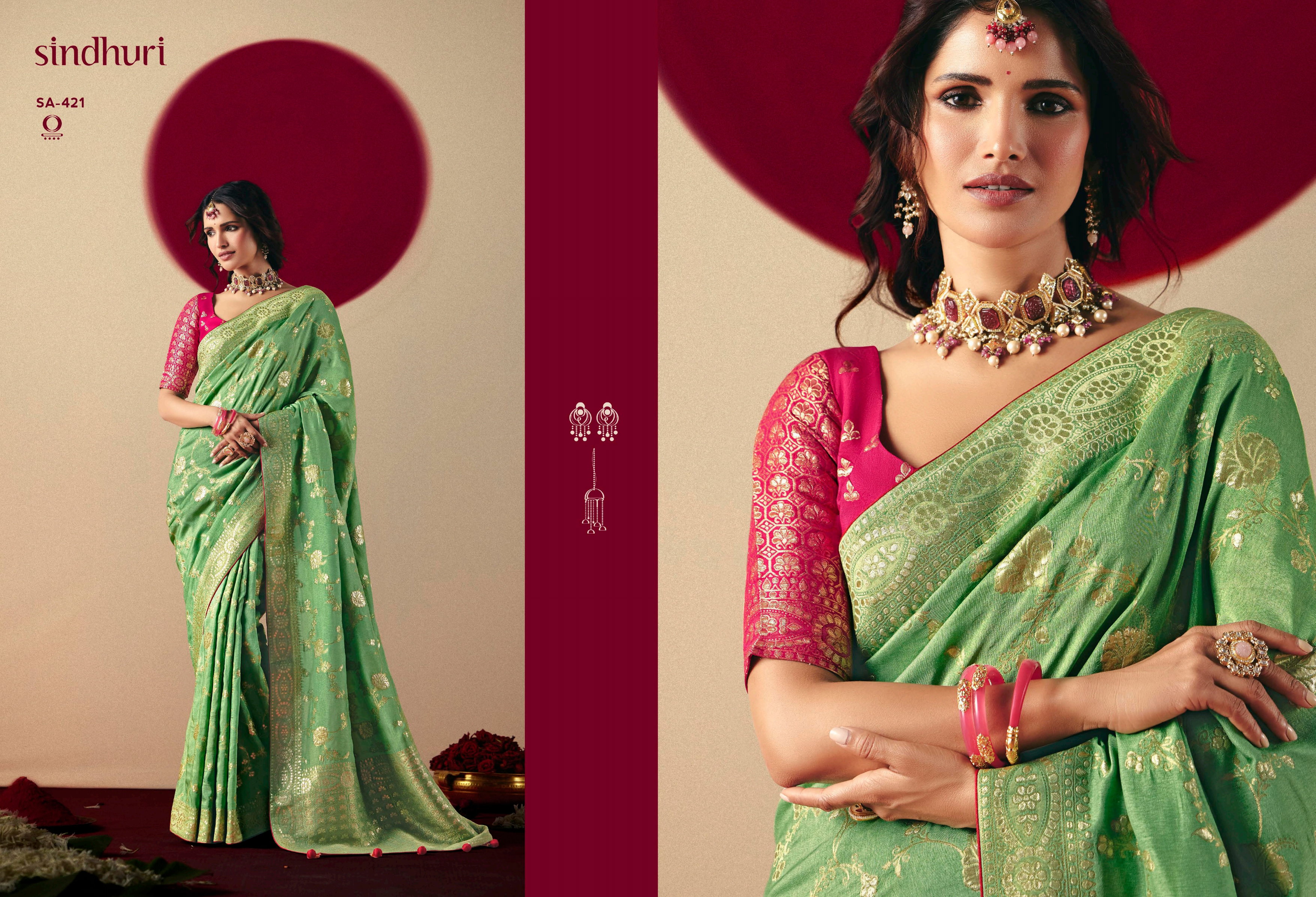 Kimora Devika Pure Viscose Dola Silk With Zari Weaving Saree Collection