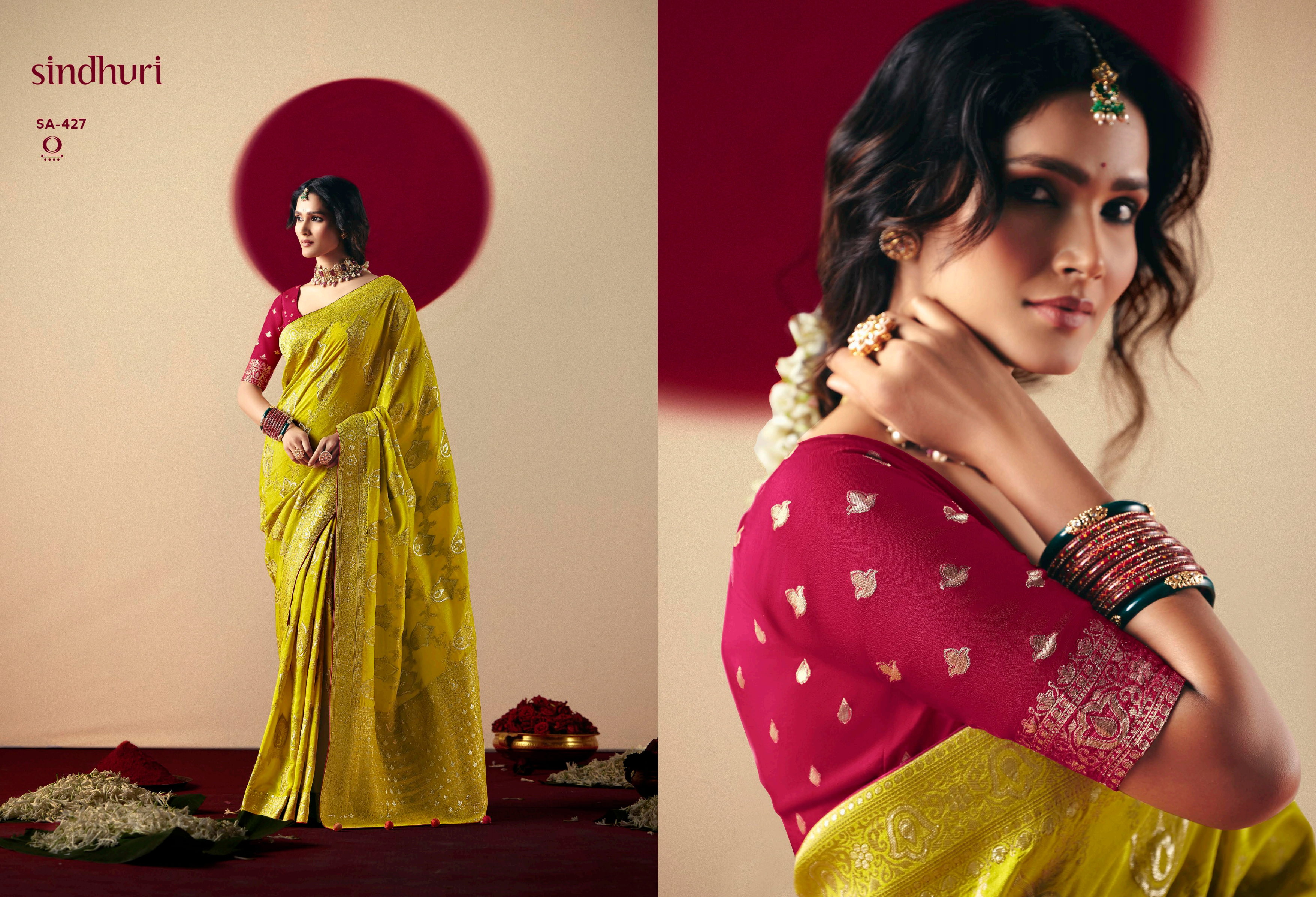Kimora Devika Pure Viscose Dola Silk With Zari Weaving Saree Collection