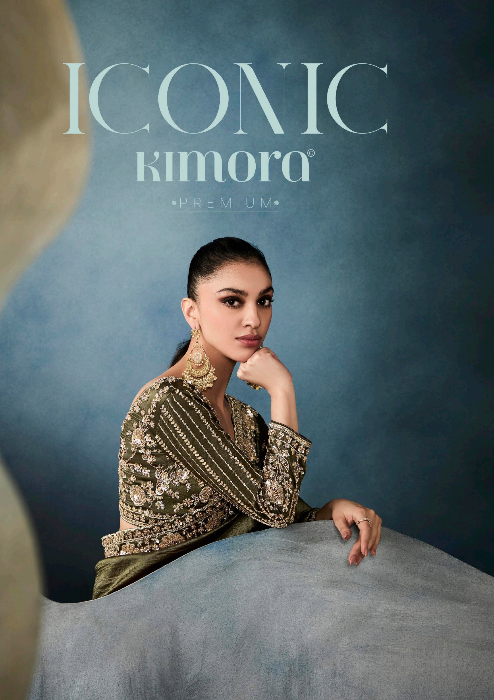  Kimora Iconic Vol 1 Pure Fancy Based Fabric With Hand Worked Border & Body Designer Embroidery Worked Blouse Saree Collection