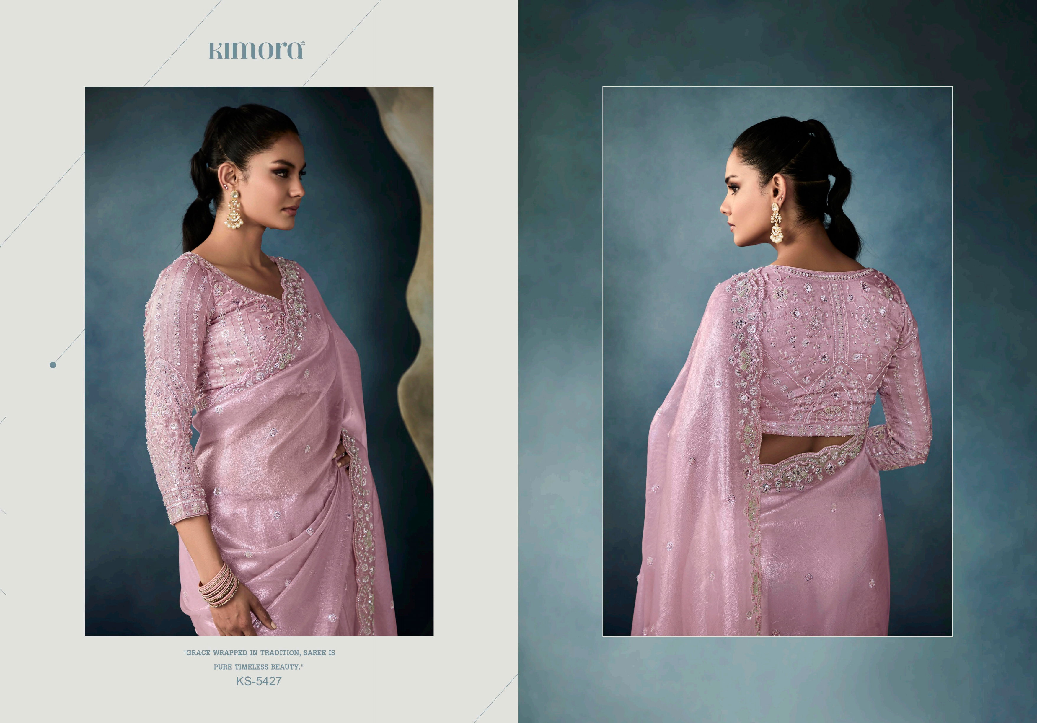  Kimora Iconic Vol 1 Pure Fancy Based Fabric With Hand Worked Border & Body Designer Embroidery Worked Blouse Saree Collection