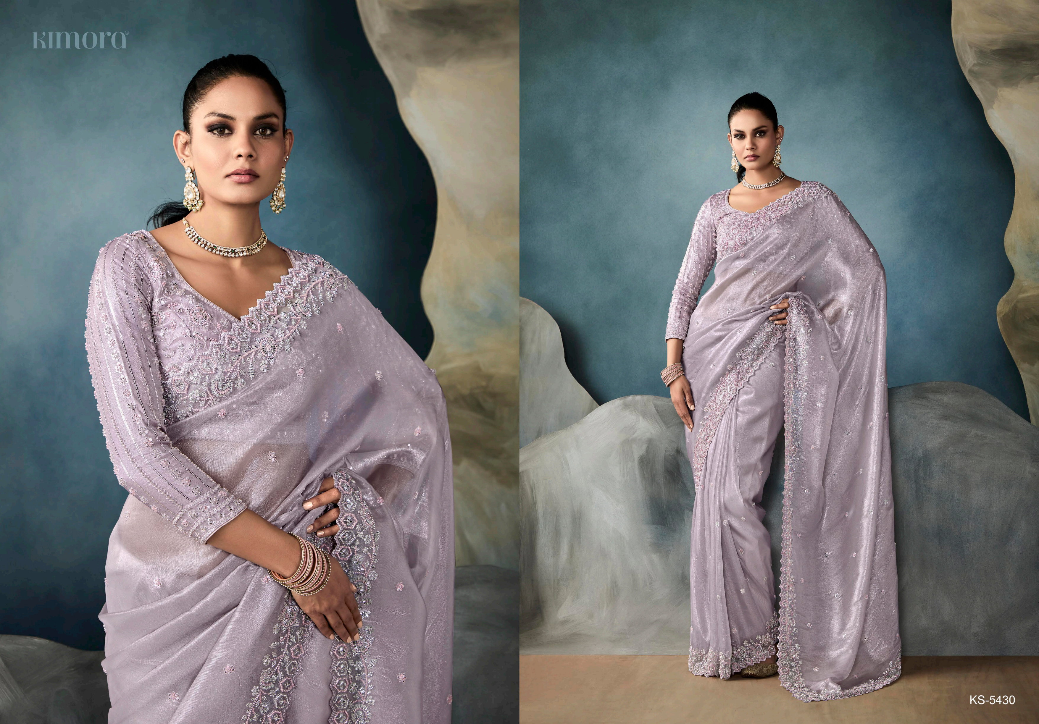  Kimora Iconic Vol 1 Pure Fancy Based Fabric With Hand Worked Border & Body Designer Embroidery Worked Blouse Saree Collection