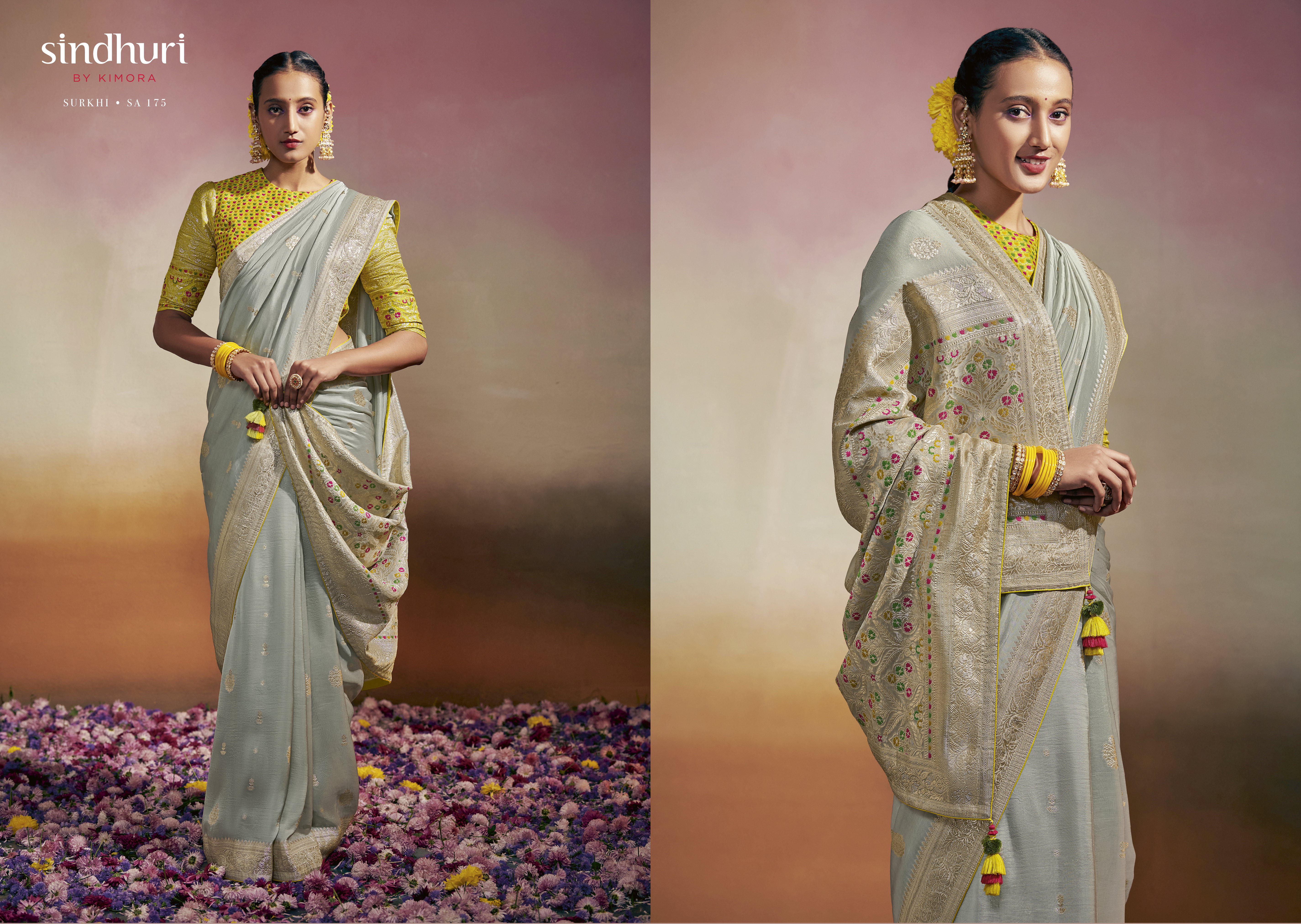 Kimora Surkhi Sinduri Pure Viscose Dola Silk With Designer Minakari Pallu & Fancy Blouse Saree Collection
