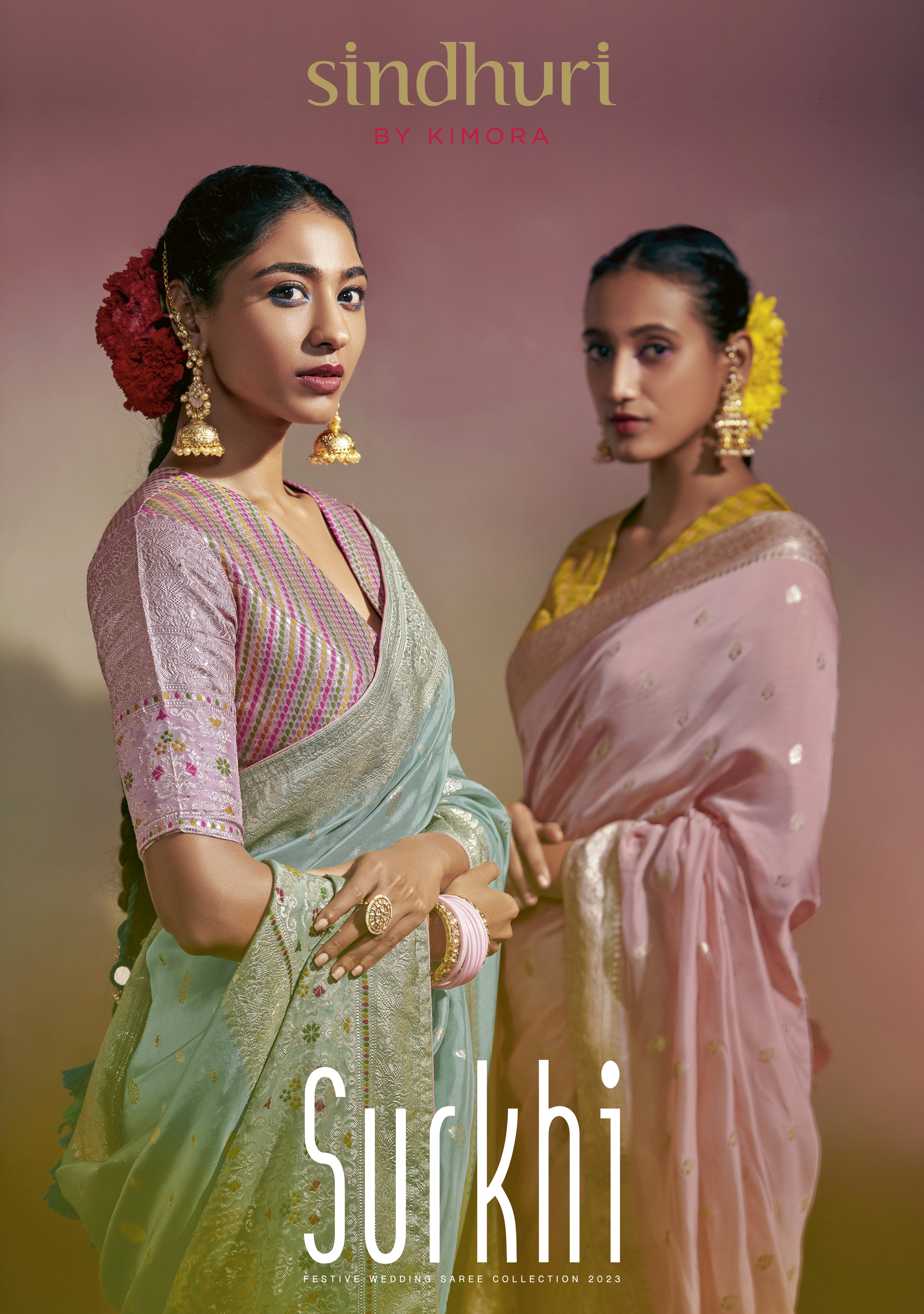 Kimora Surkhi Sinduri Pure Viscose Dola Silk With Designer Minakari Pallu & Fancy Blouse Saree Collection