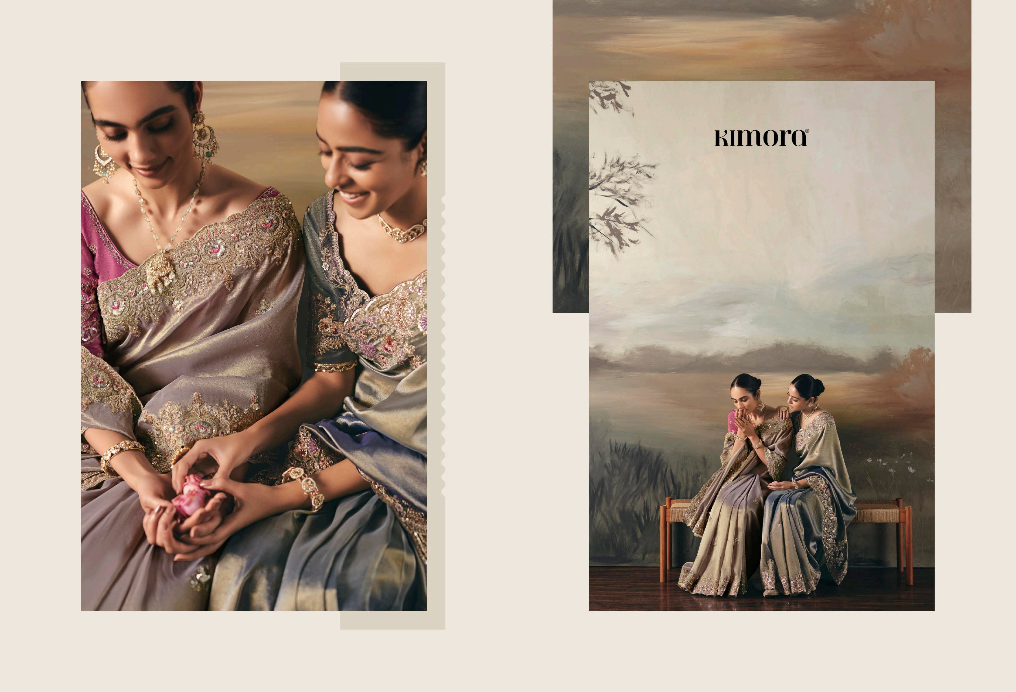 Kimora Sil Sila  Pure Fancy Tissue based Fabric Saree Collection 