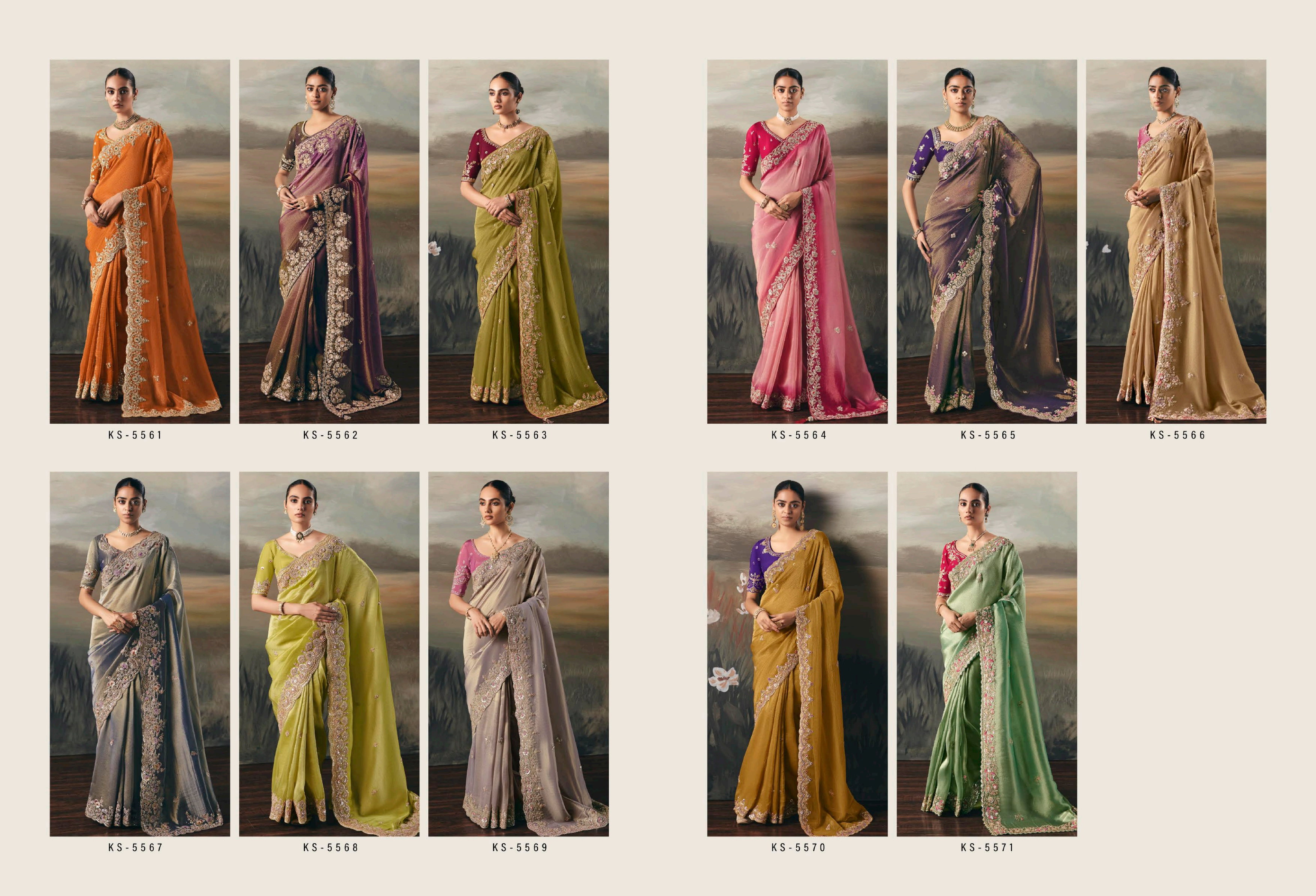 Kimora Sil Sila  Pure Fancy Tissue based Fabric Saree Collection 