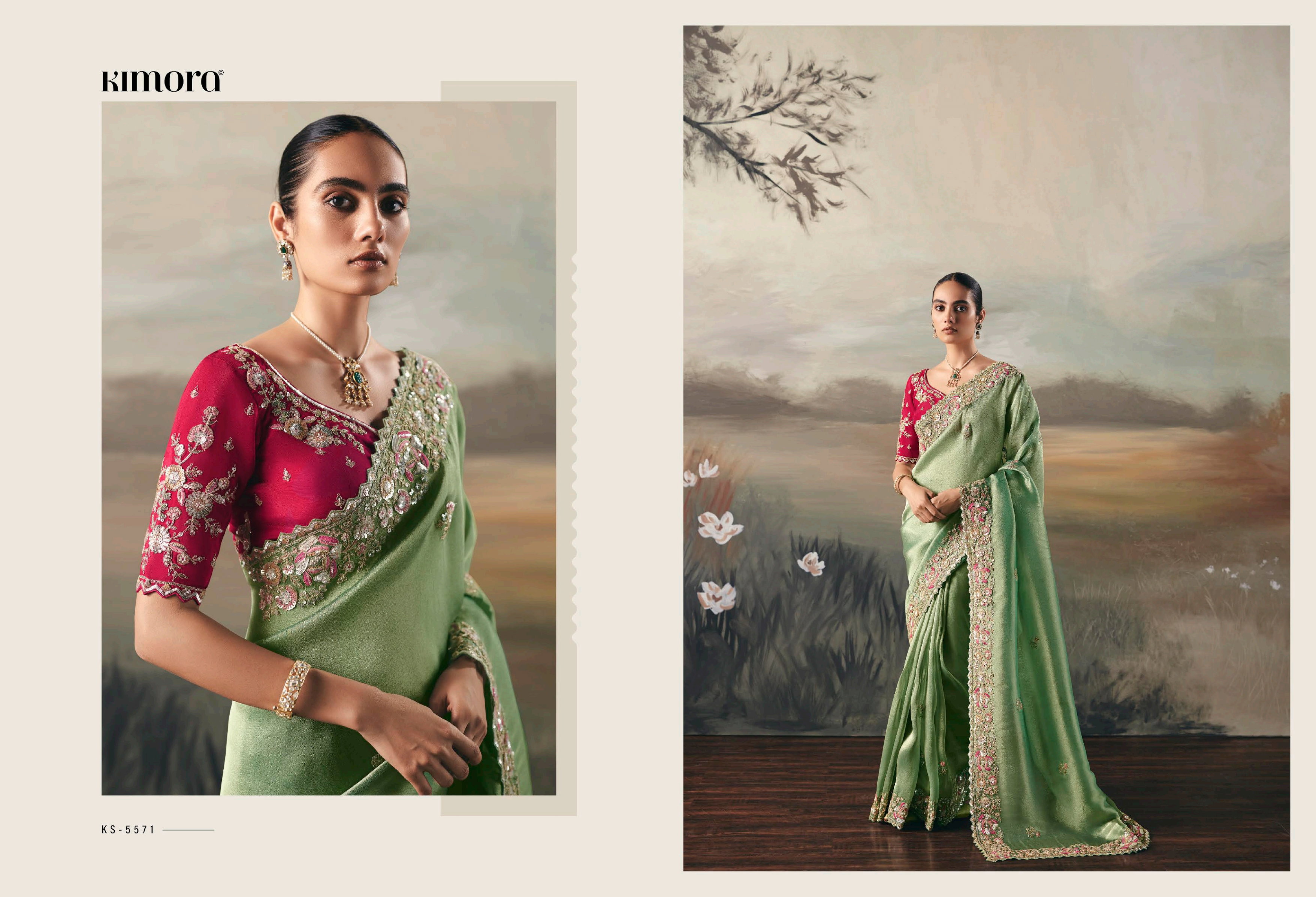 Kimora Sil Sila  Pure Fancy Tissue based Fabric Saree Collection 