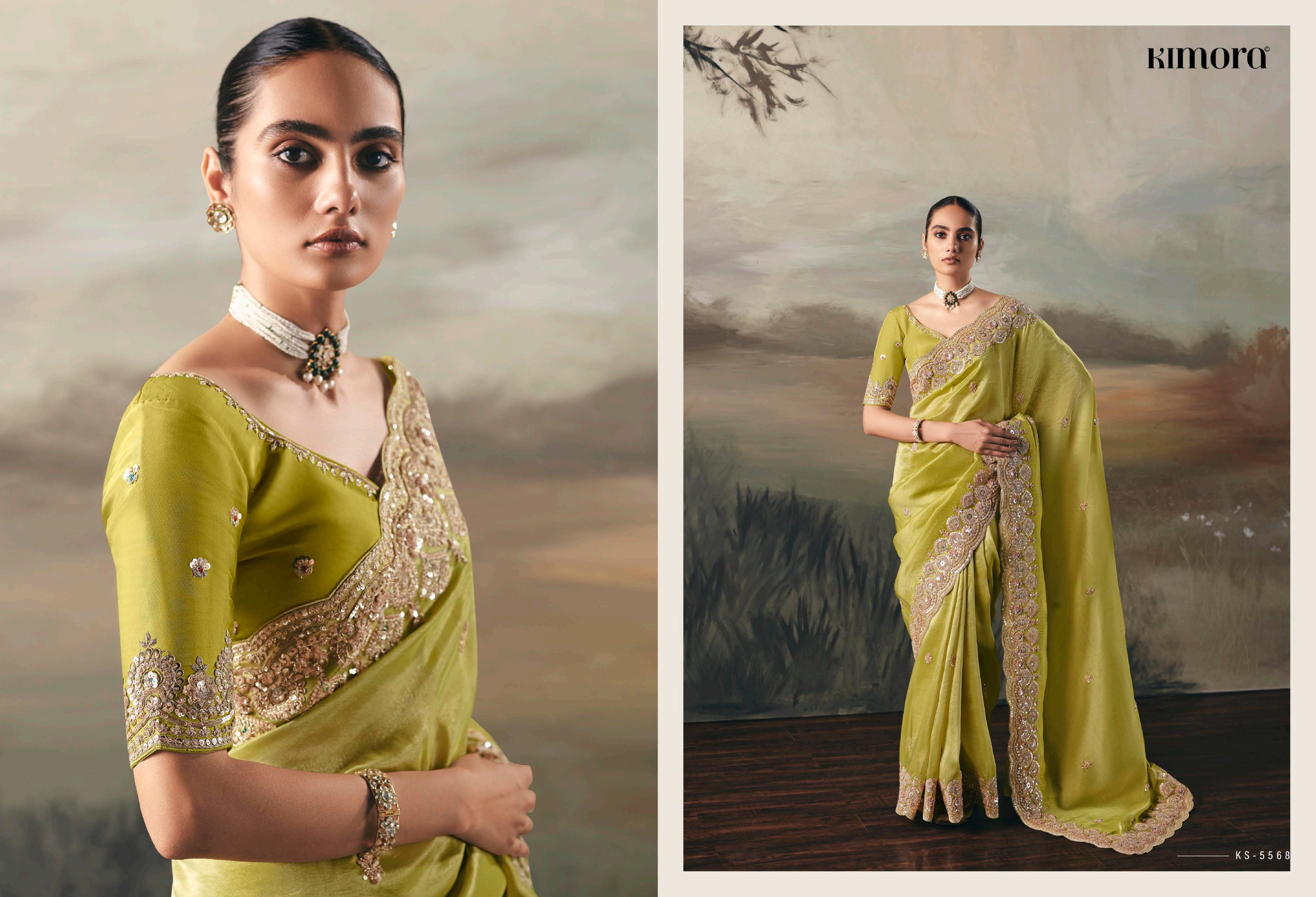 Kimora Sil Sila  Pure Fancy Tissue based Fabric Saree Collection 