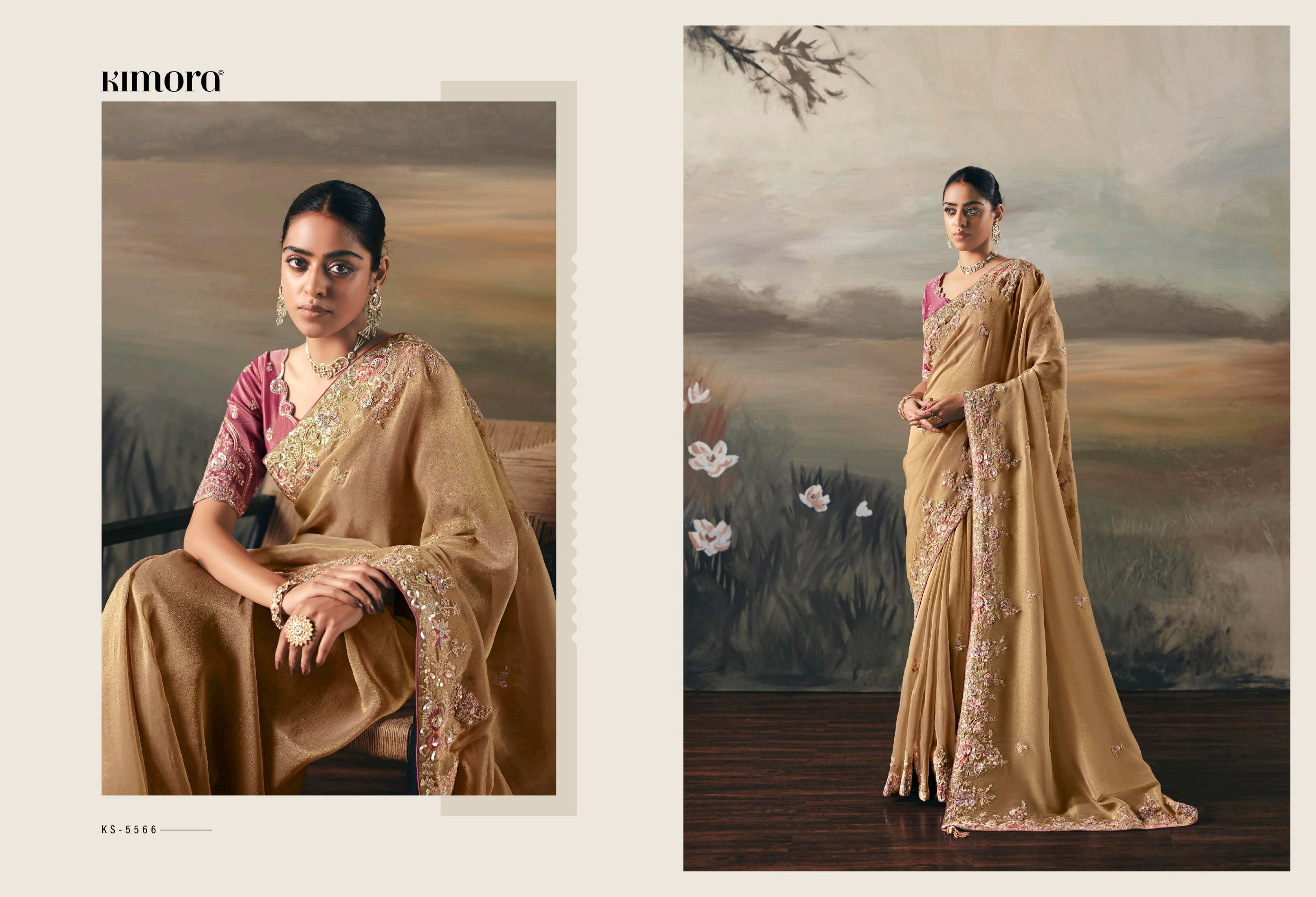 Kimora Sil Sila  Pure Fancy Tissue based Fabric Saree Collection 