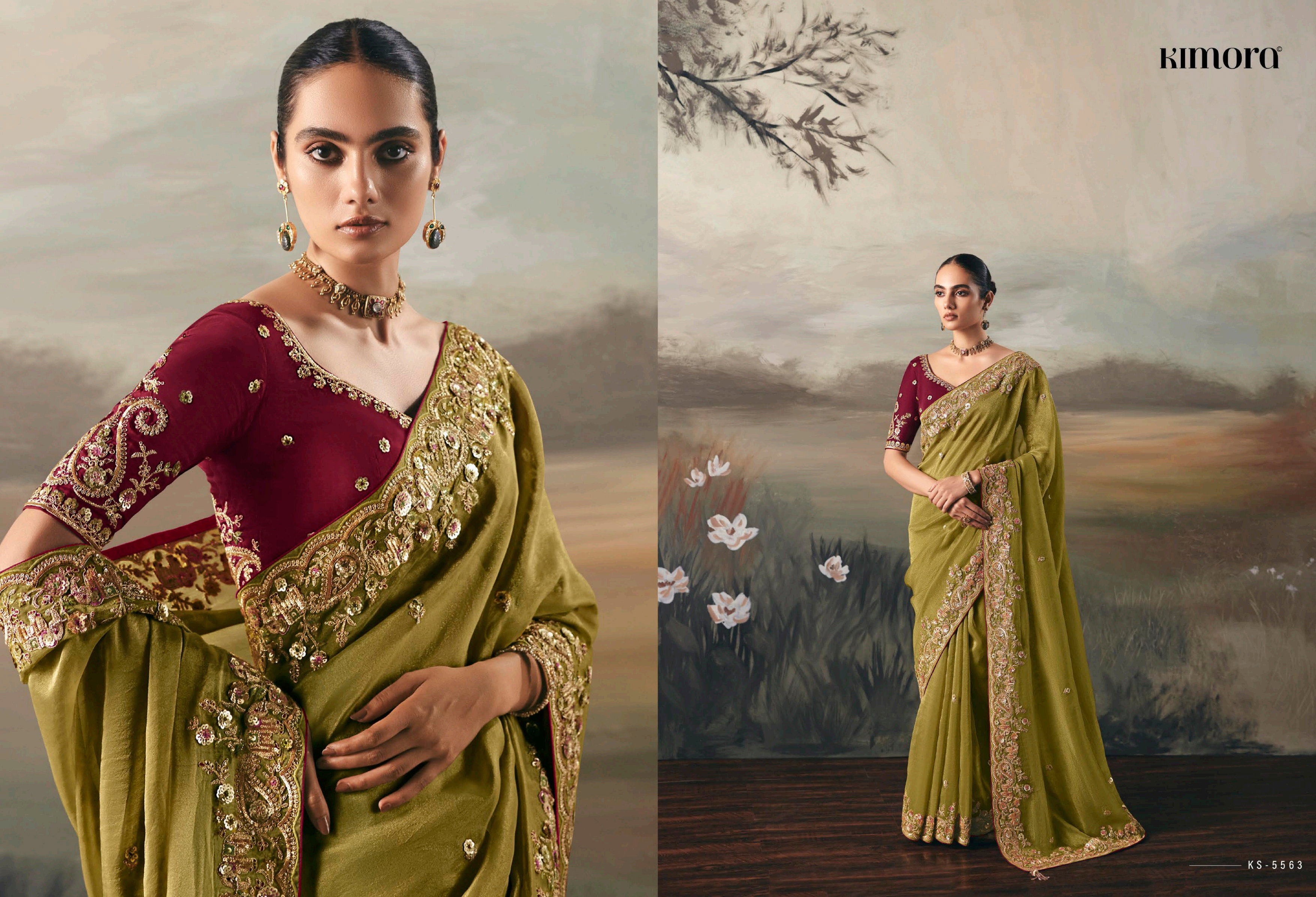 Kimora Sil Sila  Pure Fancy Tissue based Fabric Saree Collection 