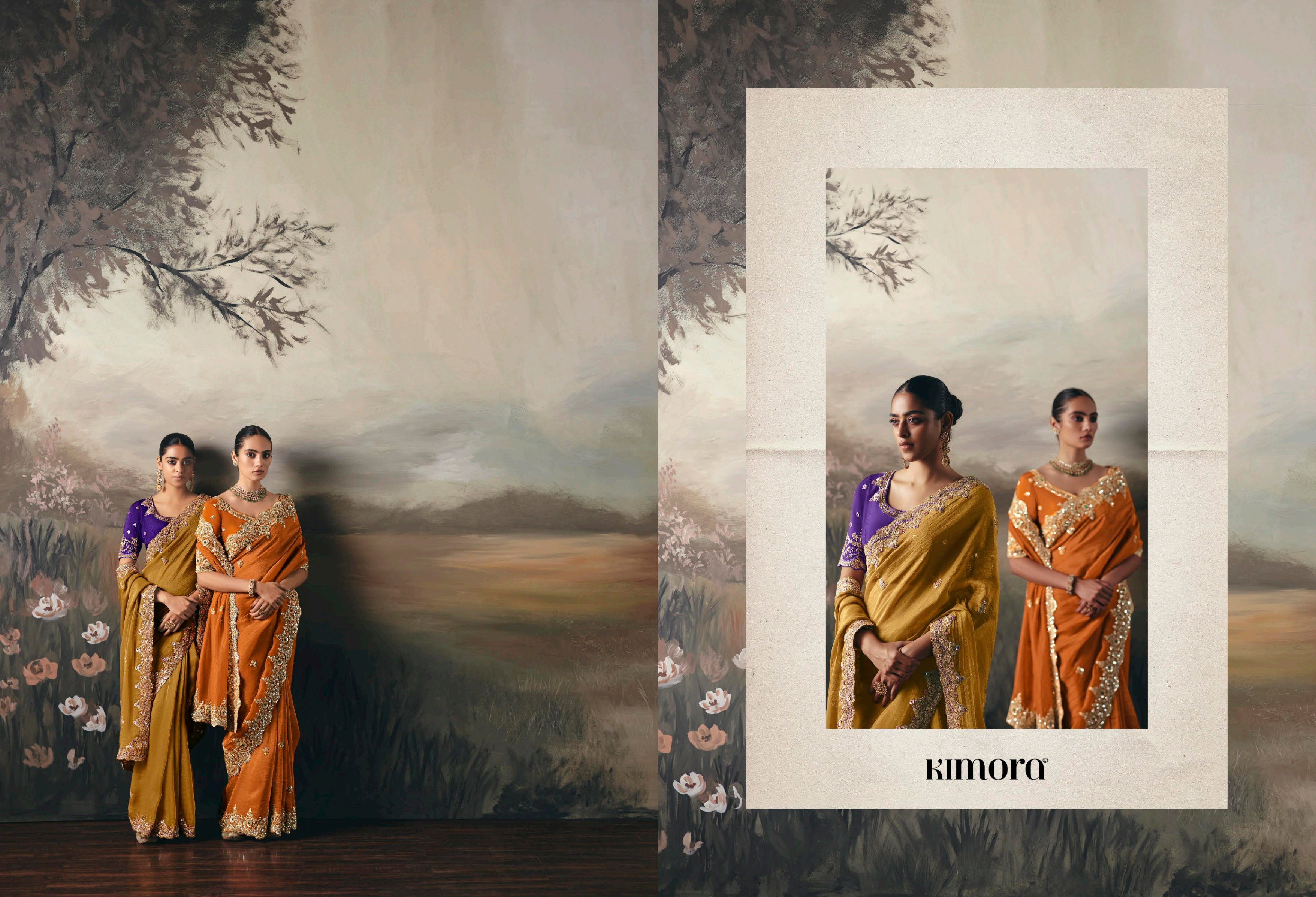 Kimora Sil Sila  Pure Fancy Tissue based Fabric Saree Collection 