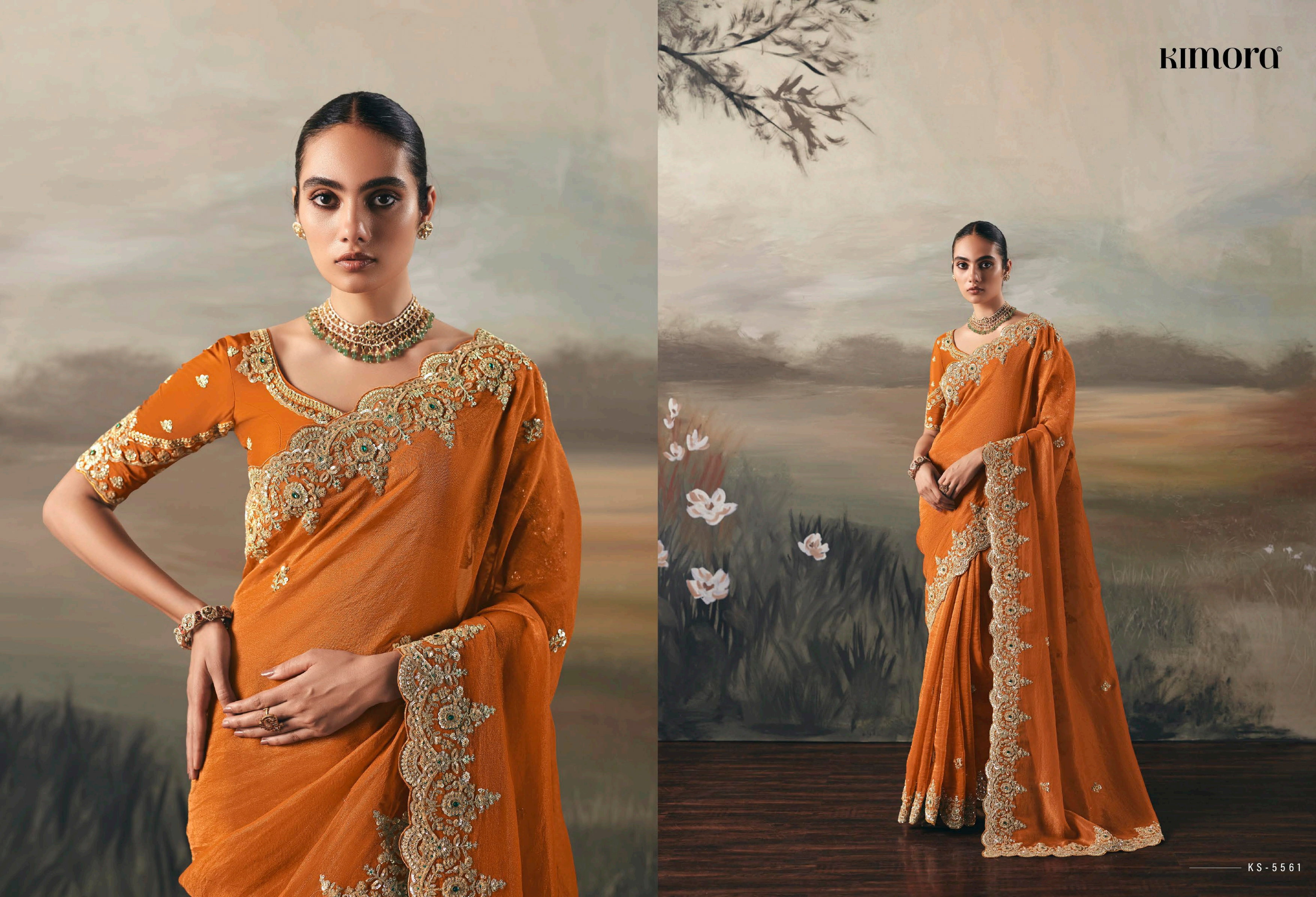 Kimora Sil Sila  Pure Fancy Tissue based Fabric Saree Collection 