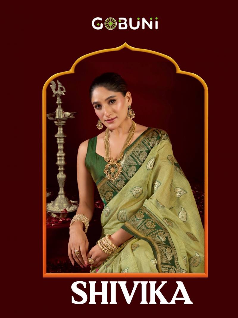 Gobuni Shivika Fancy Modal Banarasi Zari Work Saree Collection
