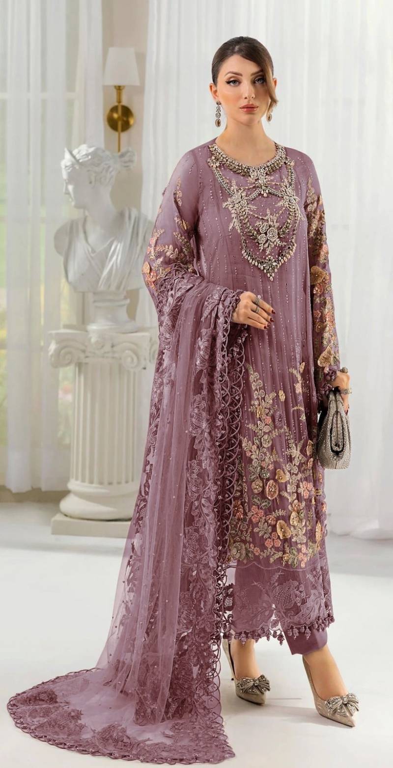 Bilqis B 217 A To D Faux Georgette Embroidered Pakistani Salwar Kameez