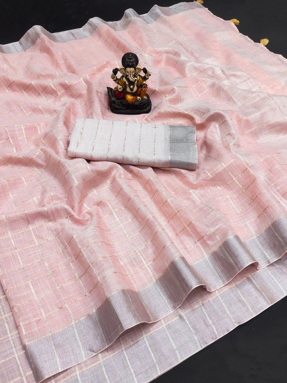 Lekha VC Cotton Linen Weaving All Over Saree Collection