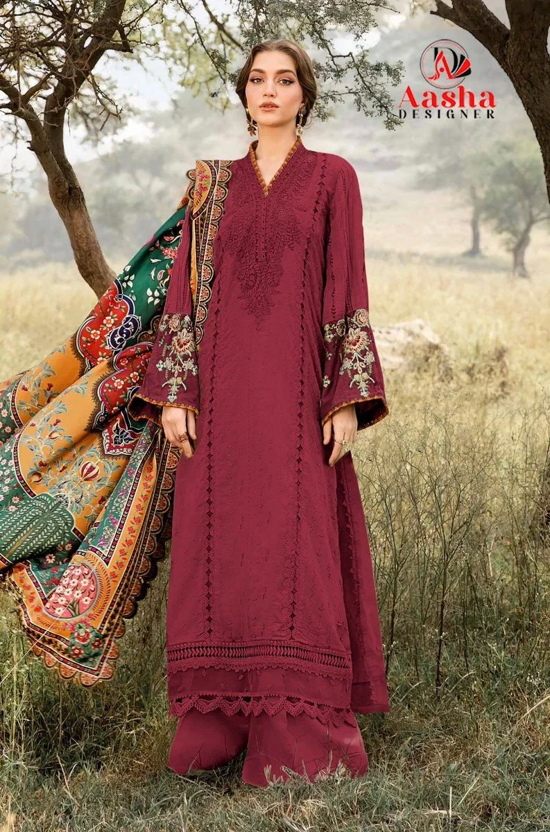 Aasha 1155 B Rayon Embroidery Work Pakistani Salwar Kameez