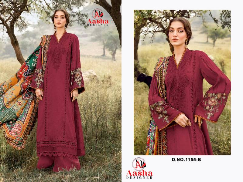 Aasha 1155 B Rayon Embroidery Work Pakistani Salwar Kameez
