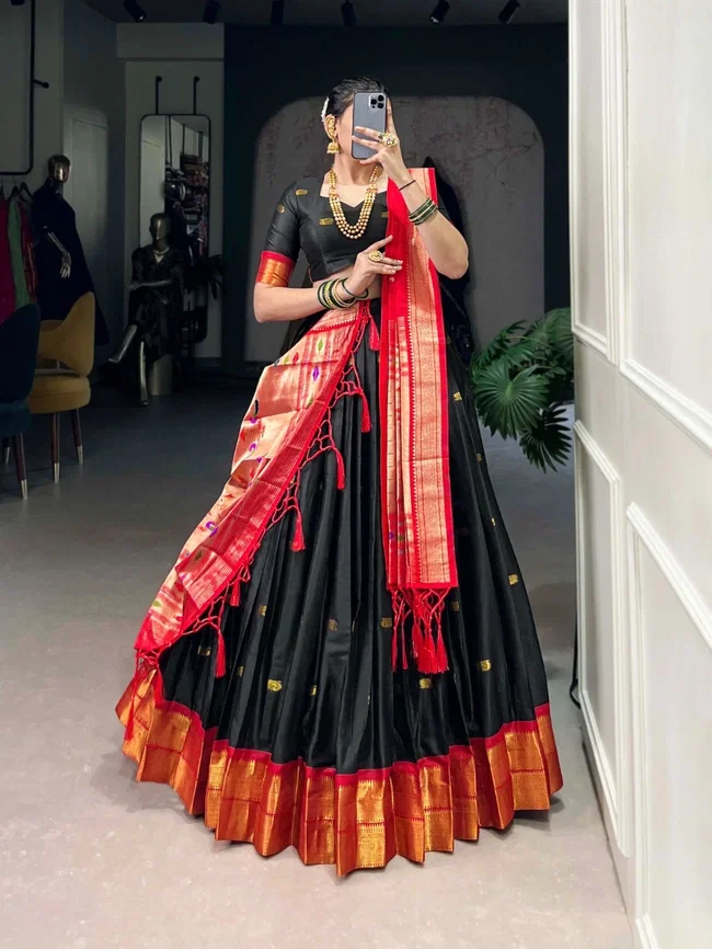 Lekha Yf 2017 Paithani SIlk Jari Weaving Worked Beautiful Lehenga Choli Collection