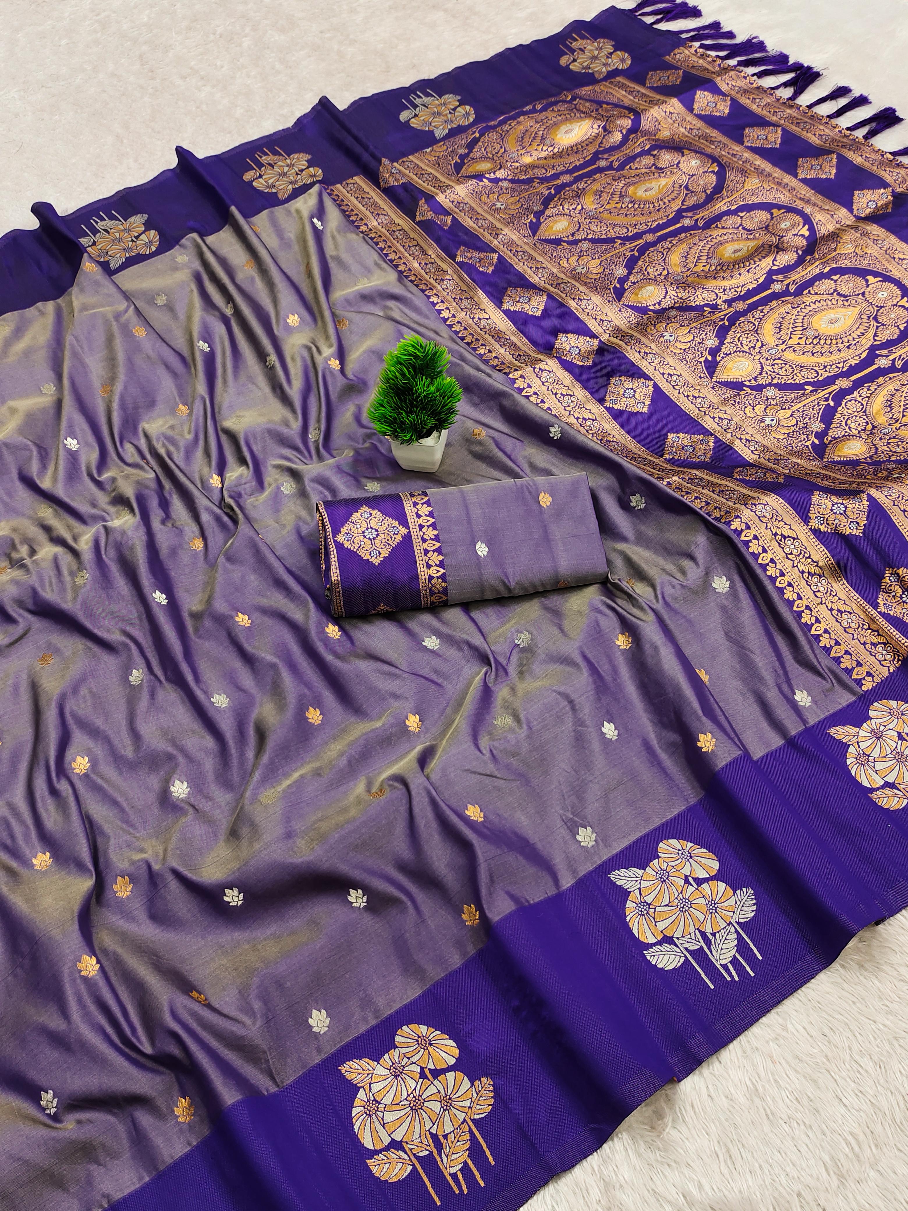 lekha MN Shreeja Vol 5 Soft Silk Gold And Banarasi Zari Saree