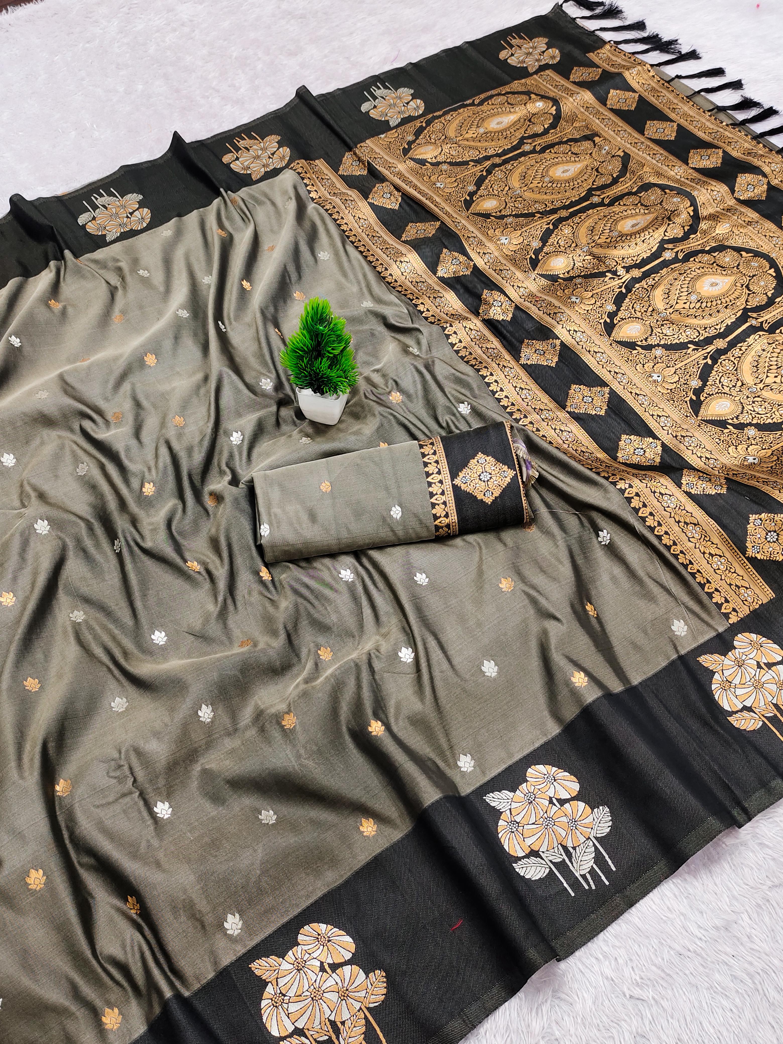 lekha MN Shreeja Vol 5 Soft Silk Gold And Banarasi Zari Saree