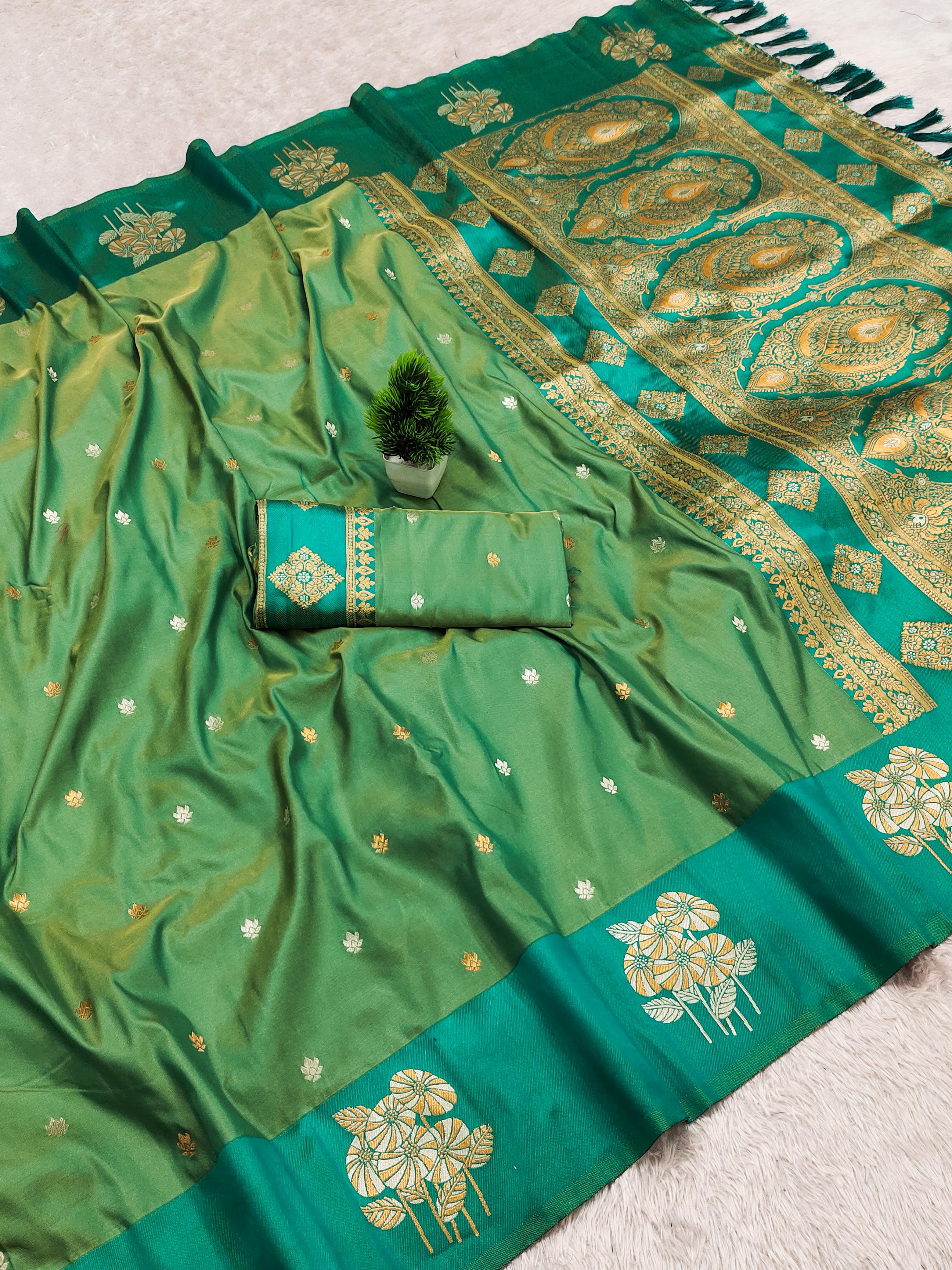 lekha MN Shreeja Vol 5 Soft Silk Gold And Banarasi Zari Saree
