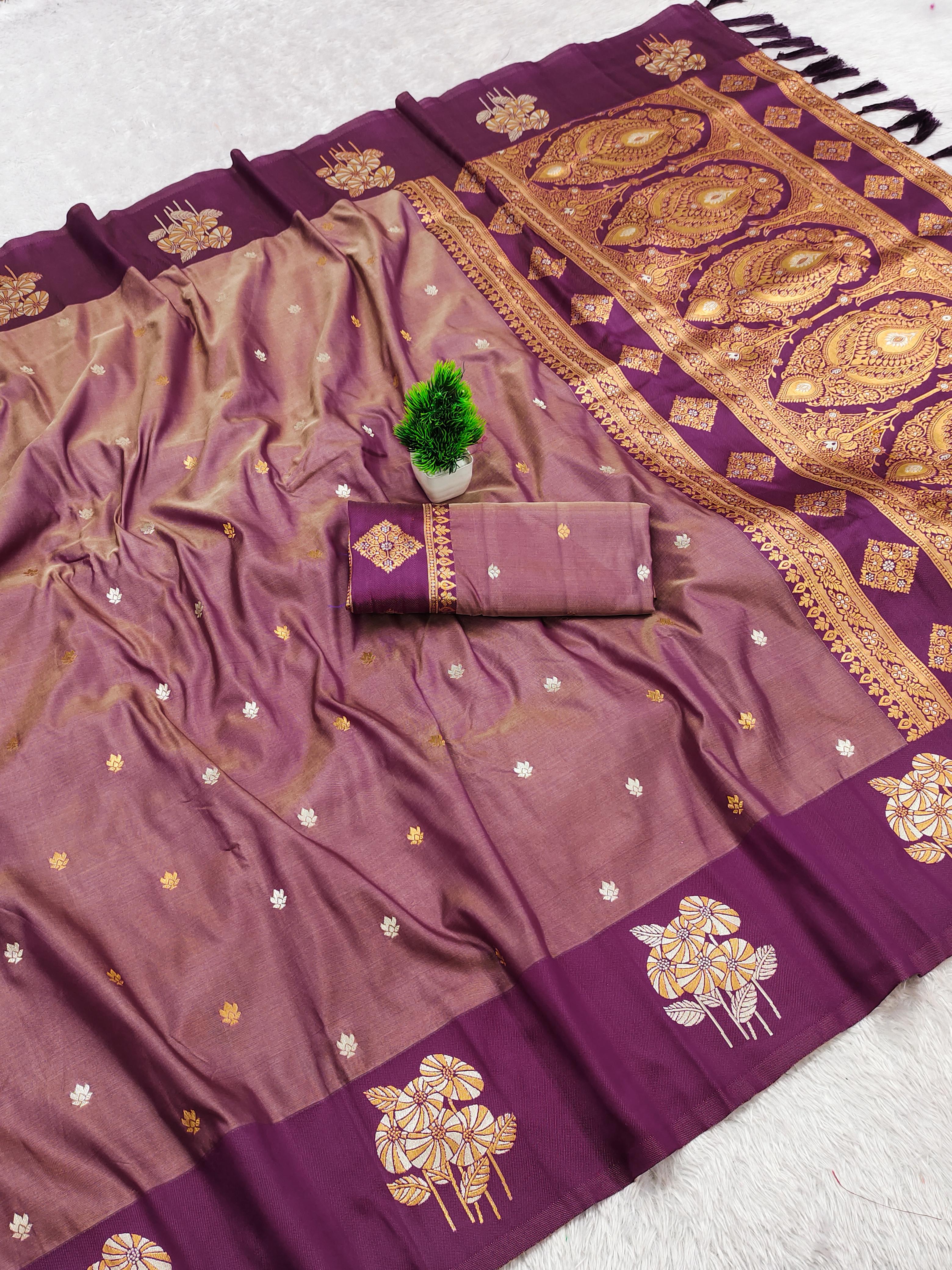 lekha MN Shreeja Vol 5 Soft Silk Gold And Banarasi Zari Saree