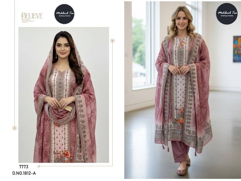 Mehboob Tex 1812 And 1813 Viscose Maslin Pakistani Salwar Kameez
