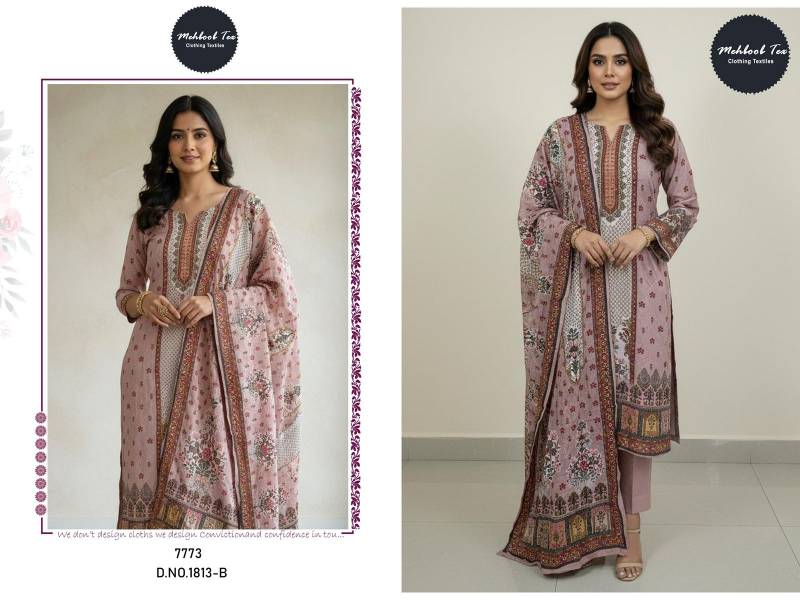 Mehboob Tex 1812 And 1813 Viscose Maslin Pakistani Salwar Kameez