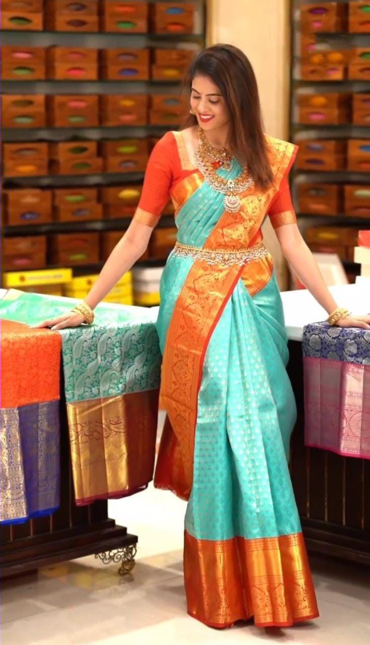 Soft Silk 6072 Lichi Soft Silk Festival Wear Rich Pallu Saree
