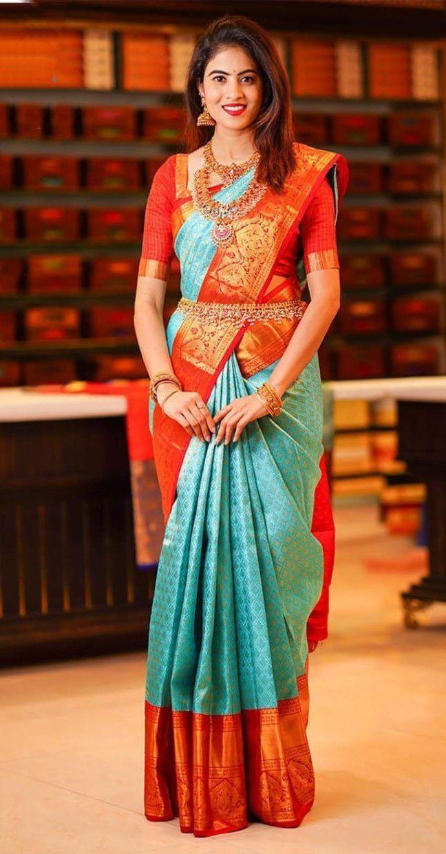 Soft Silk 6072 Lichi Soft Silk Festival Wear Rich Pallu Saree