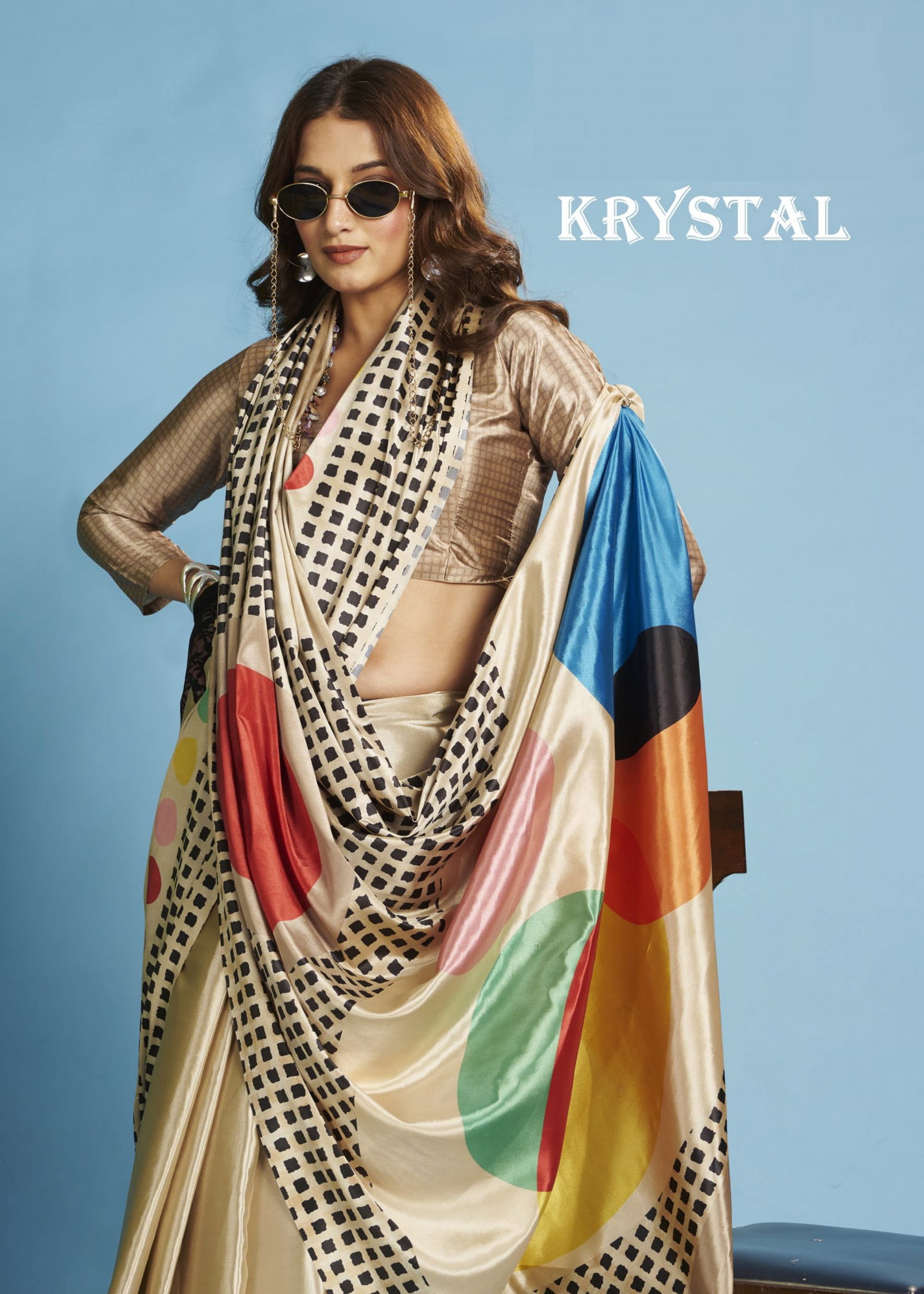 SJ Krystal Soft Silk Beautiful Morden Look Saree Collection