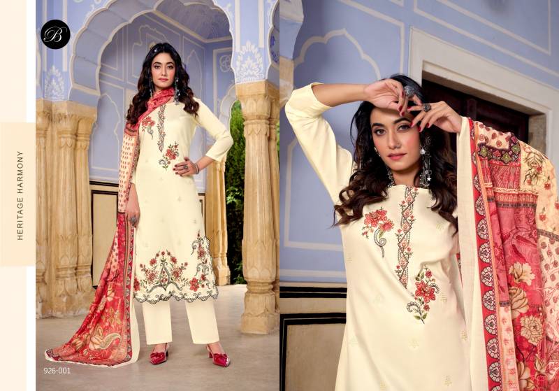 Belliza Zarqash Vol 13 Jam With Embroidery Work Dress Material